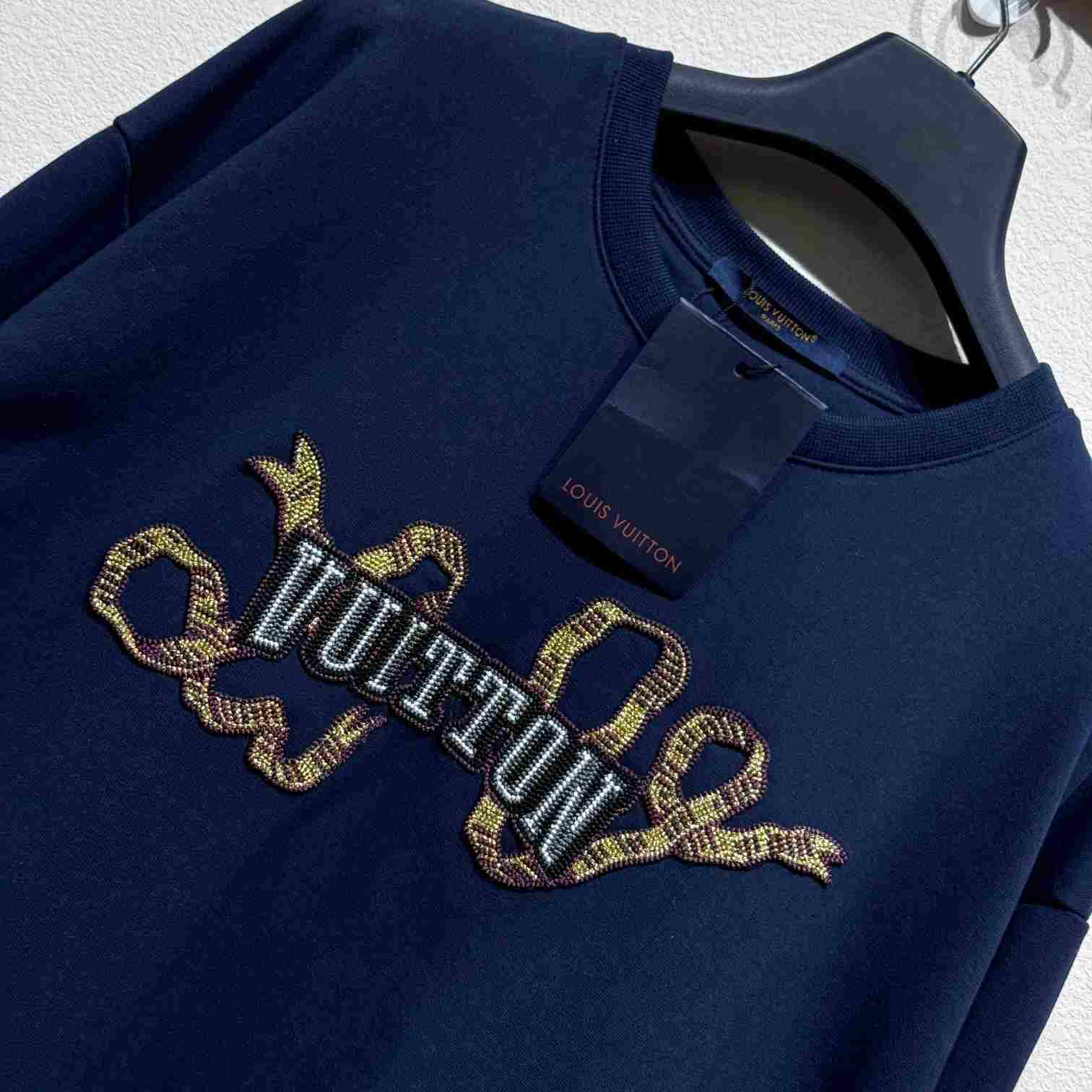 Louis Vuitton Embroidered Cotton Crewneck   1AGJXV - PerfectKickZ