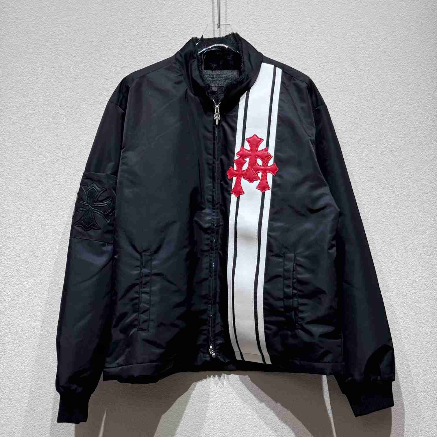 Chrome Hearts Cross Patch Cobra Racing Nylon Jacket 'Black' - PerfectKickZ