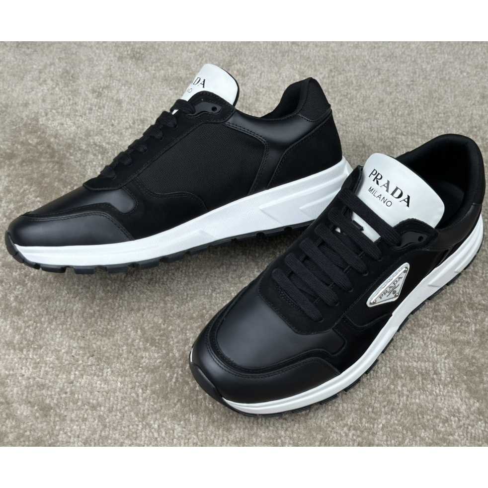 Prada Leather And Re-Nylon Sneakers - PerfectKickZ