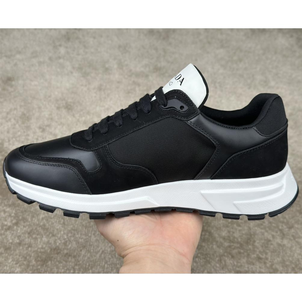Prada Leather And Re-Nylon Sneakers - PerfectKickZ