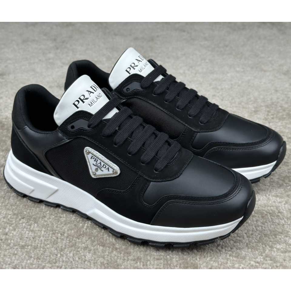 Prada Leather And Re-Nylon Sneakers - PerfectKickZ