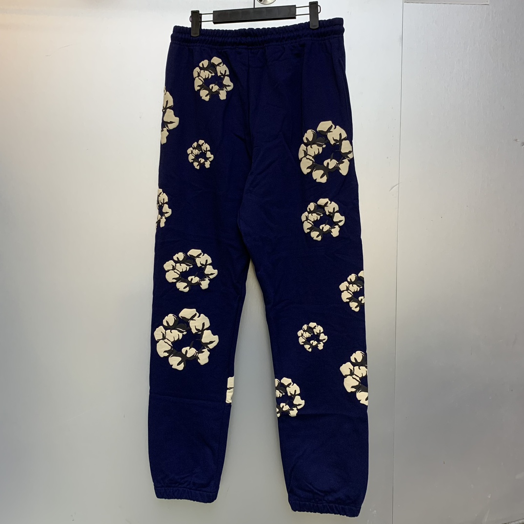 Denim Tears Cactus Tears Wreath Sweatpants Navy - PerfectKickZ