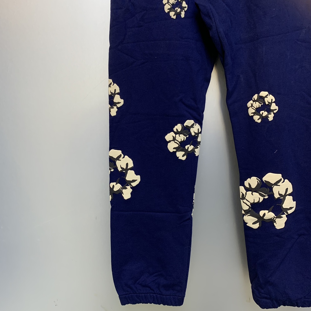 Denim Tears Cactus Tears Wreath Sweatpants Navy - PerfectKickZ