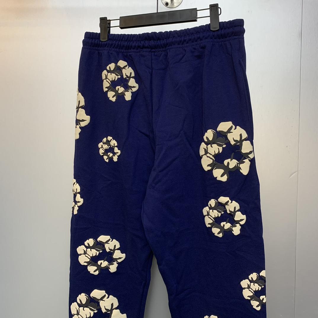 Denim Tears Cactus Tears Wreath Sweatpants Navy - PerfectKickZ
