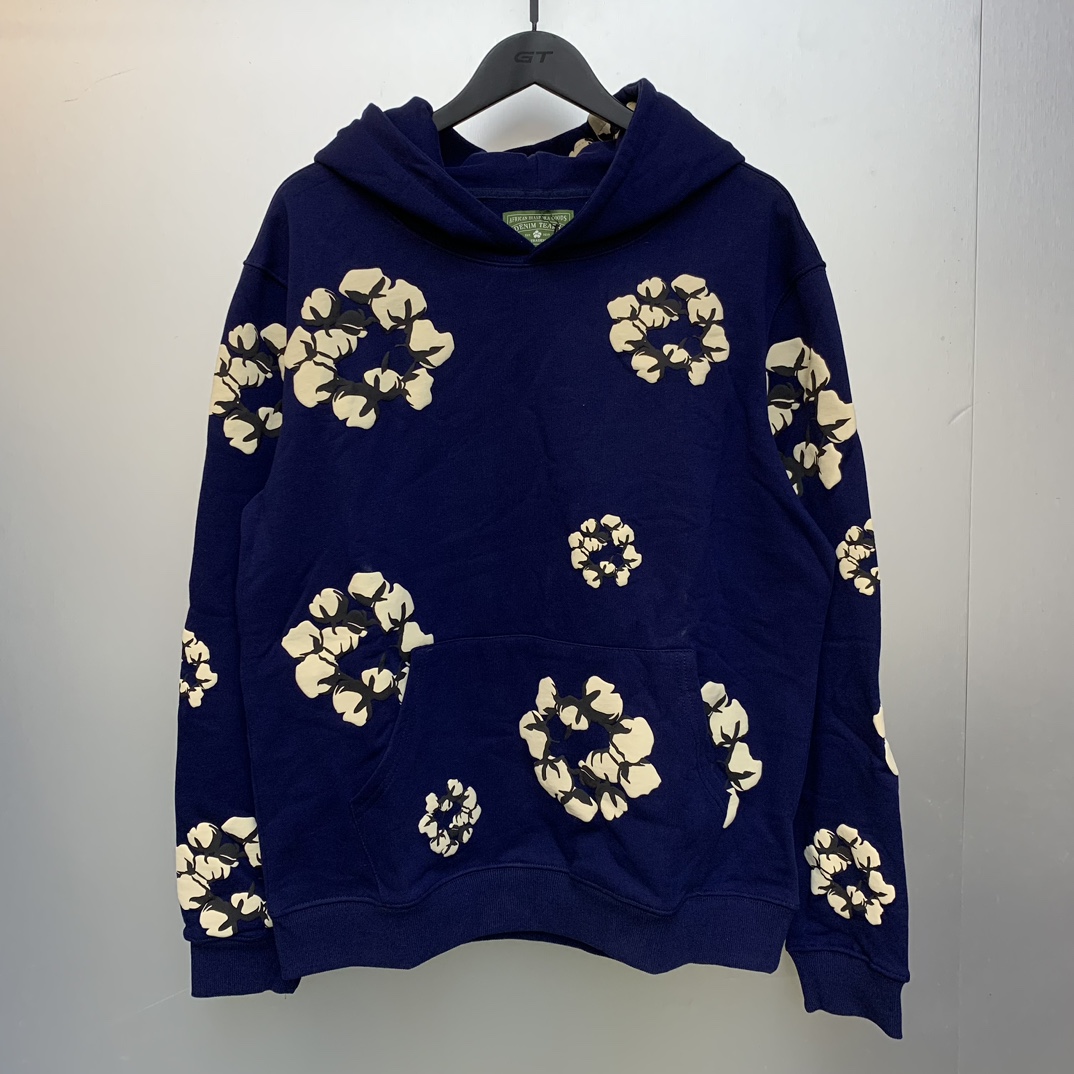 Denim Tears Cactus Tears Wreath Hoodie Navy - PerfectKickZ