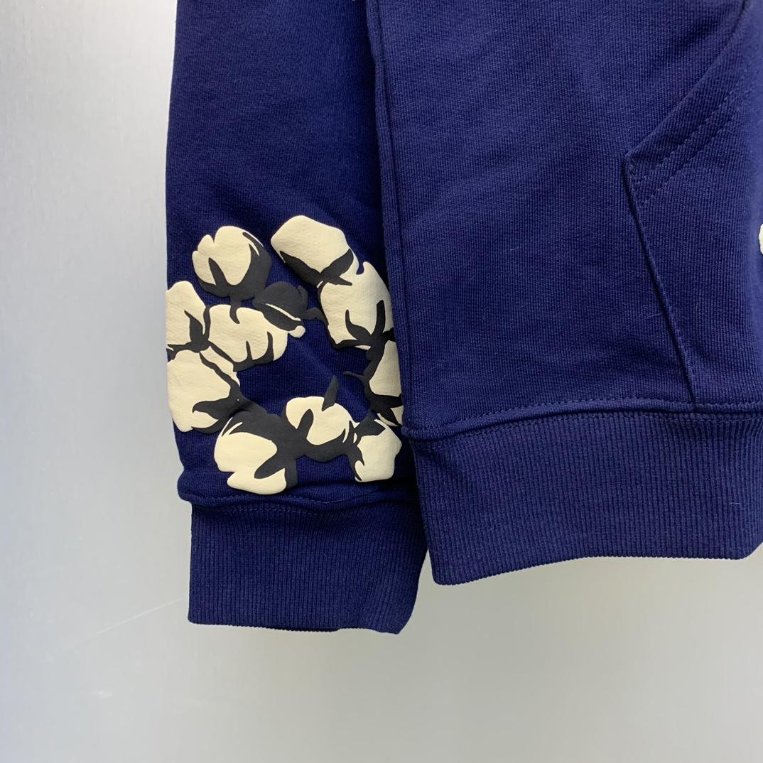 Denim Tears Cactus Tears Wreath Hoodie Navy - PerfectKickZ