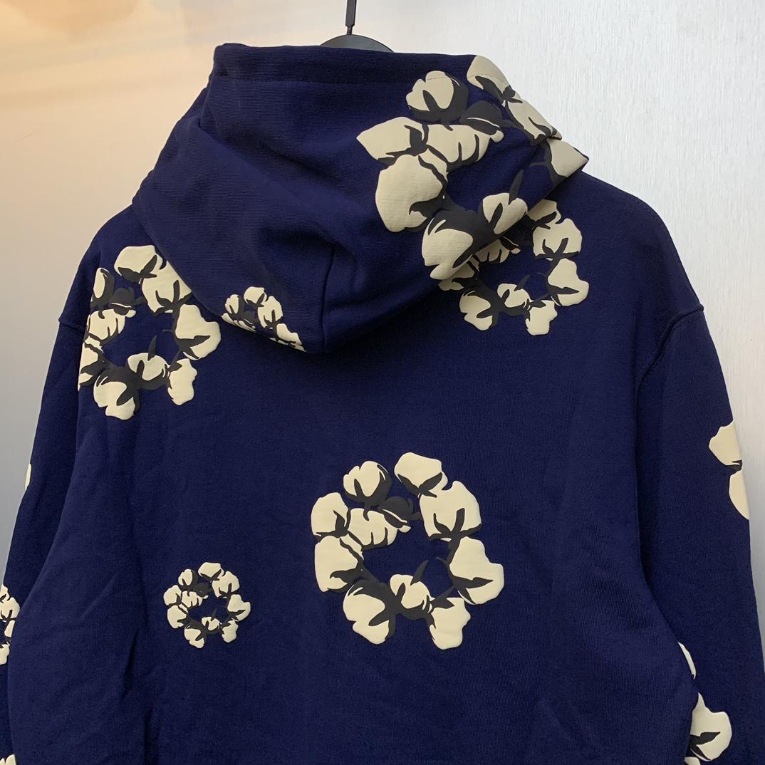 Denim Tears Cactus Tears Wreath Hoodie Navy - PerfectKickZ