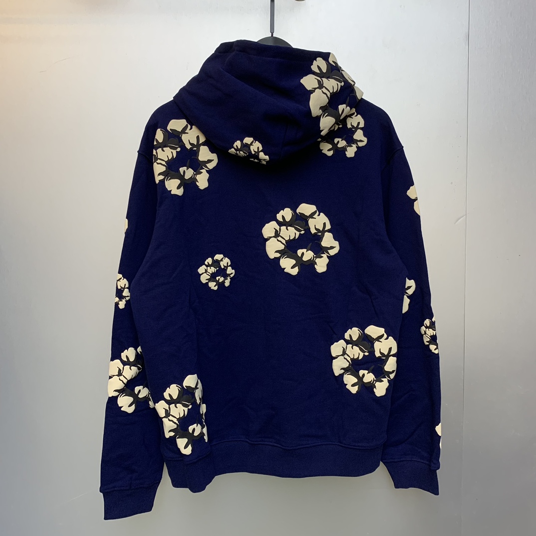 Denim Tears Cactus Tears Wreath Hoodie Navy - PerfectKickZ