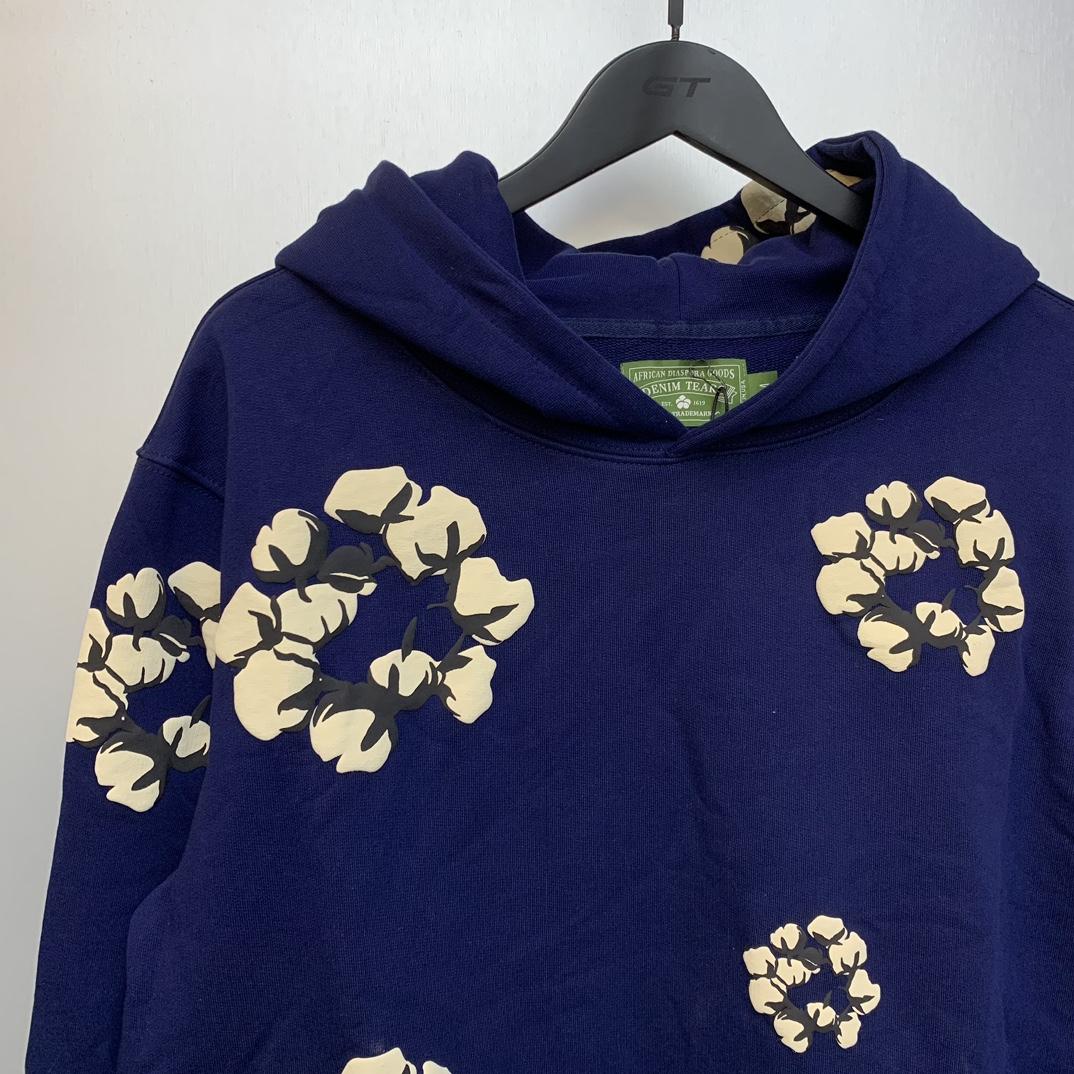 Denim Tears Cactus Tears Wreath Hoodie Navy - PerfectKickZ