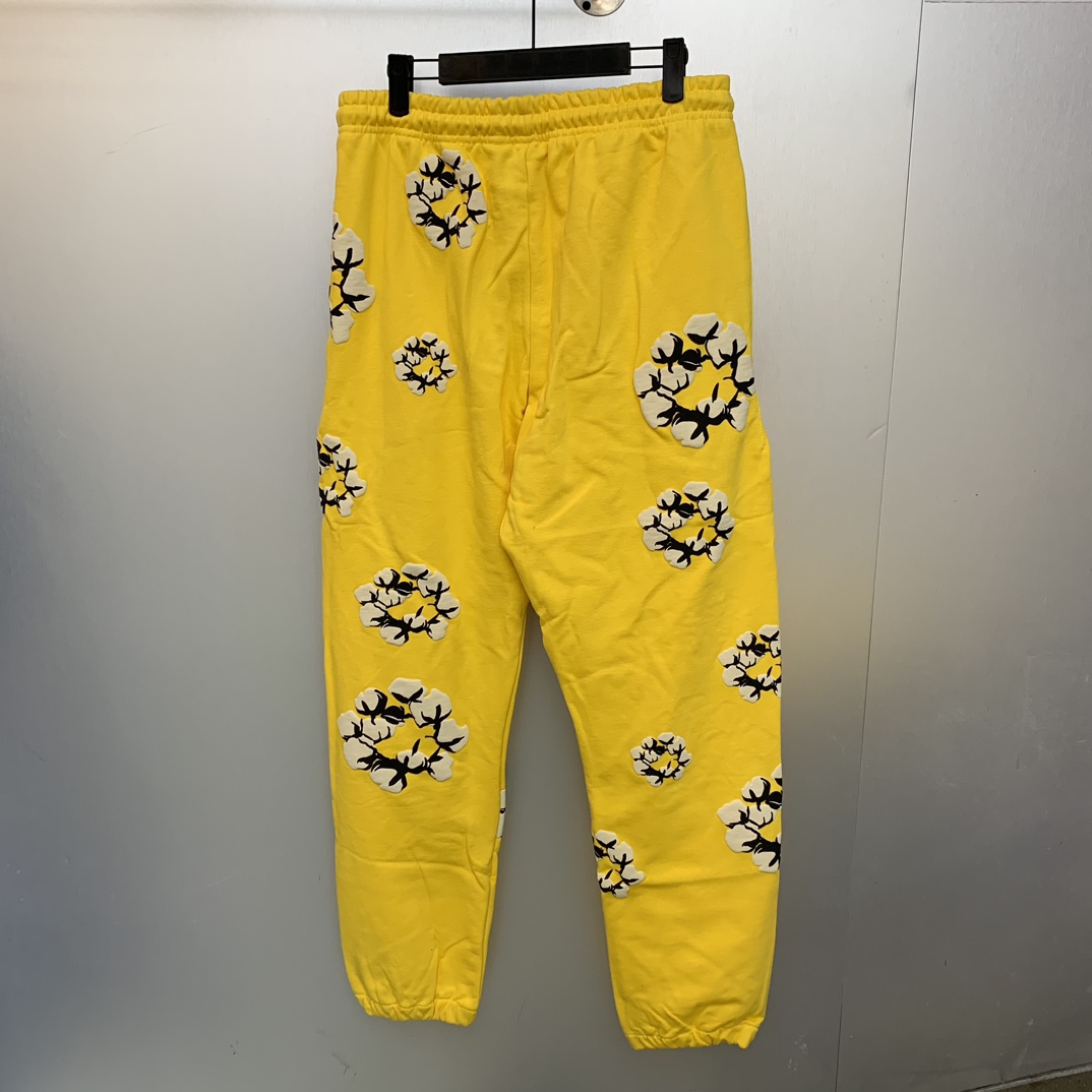 Denim Tears Cactus Tears Wreath Sweatpants Yellow - PerfectKickZ