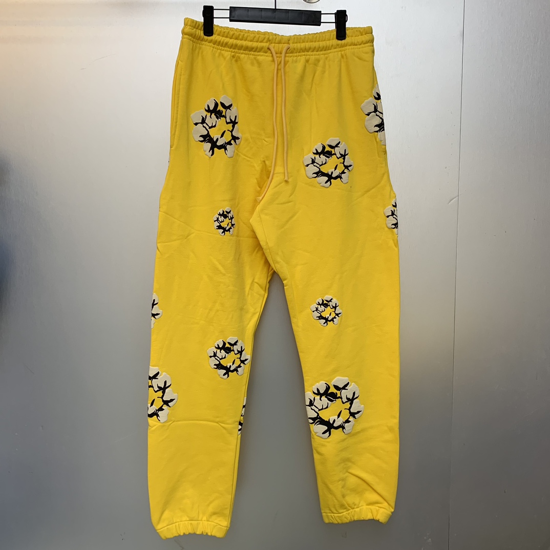Denim Tears Cactus Tears Wreath Sweatpants Yellow - PerfectKickZ