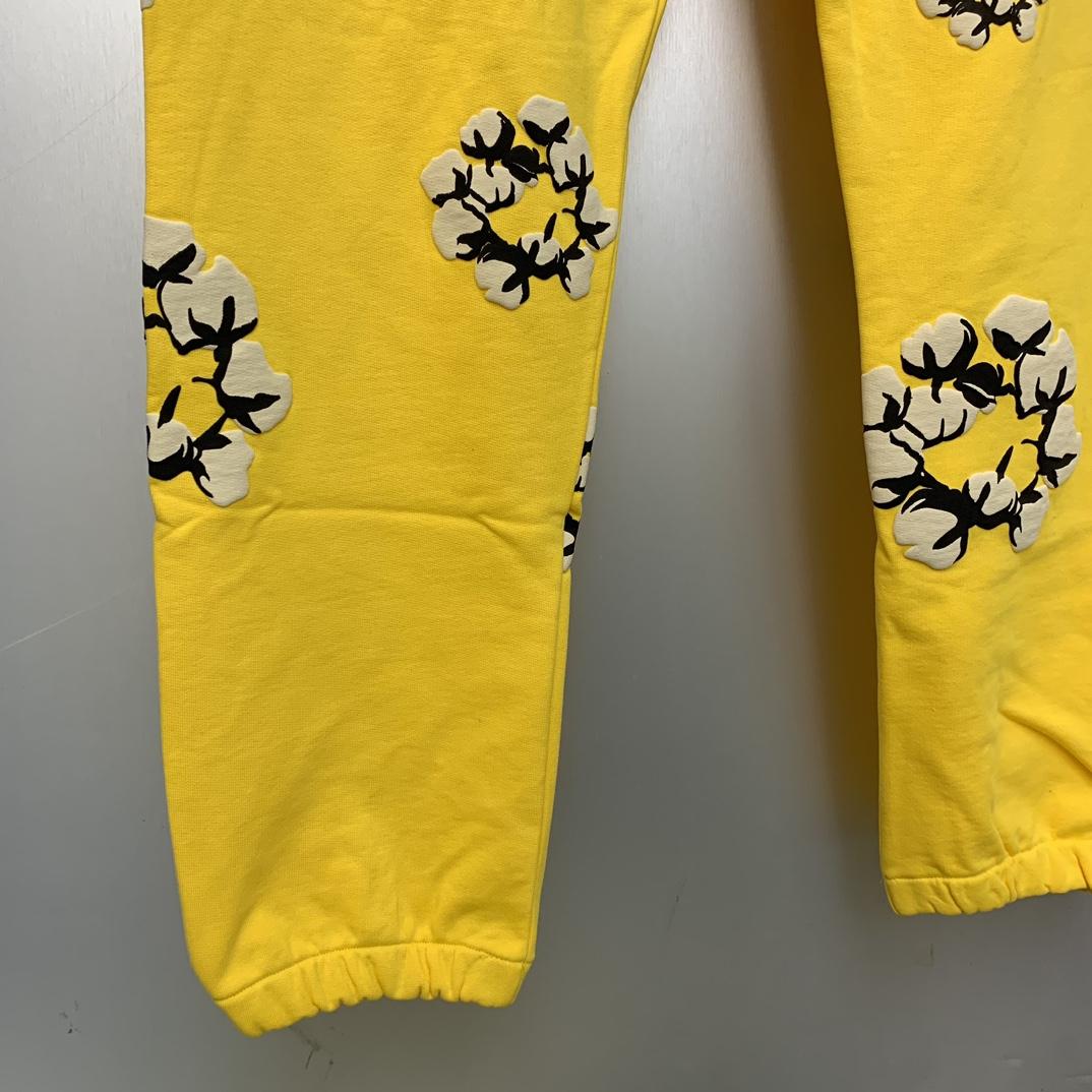 Denim Tears Cactus Tears Wreath Sweatpants Yellow - PerfectKickZ