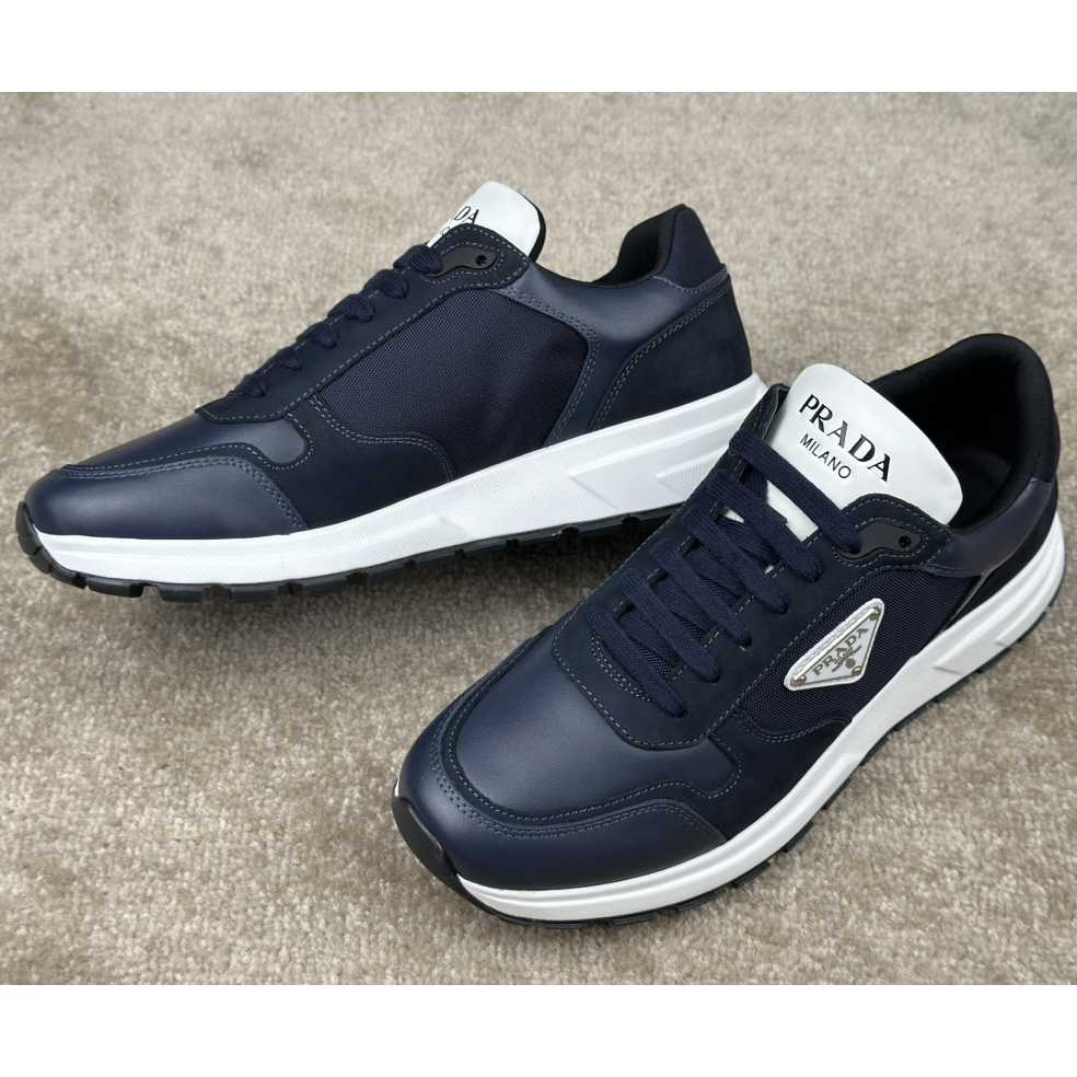 Prada Leather And Re-Nylon Sneakers - 
