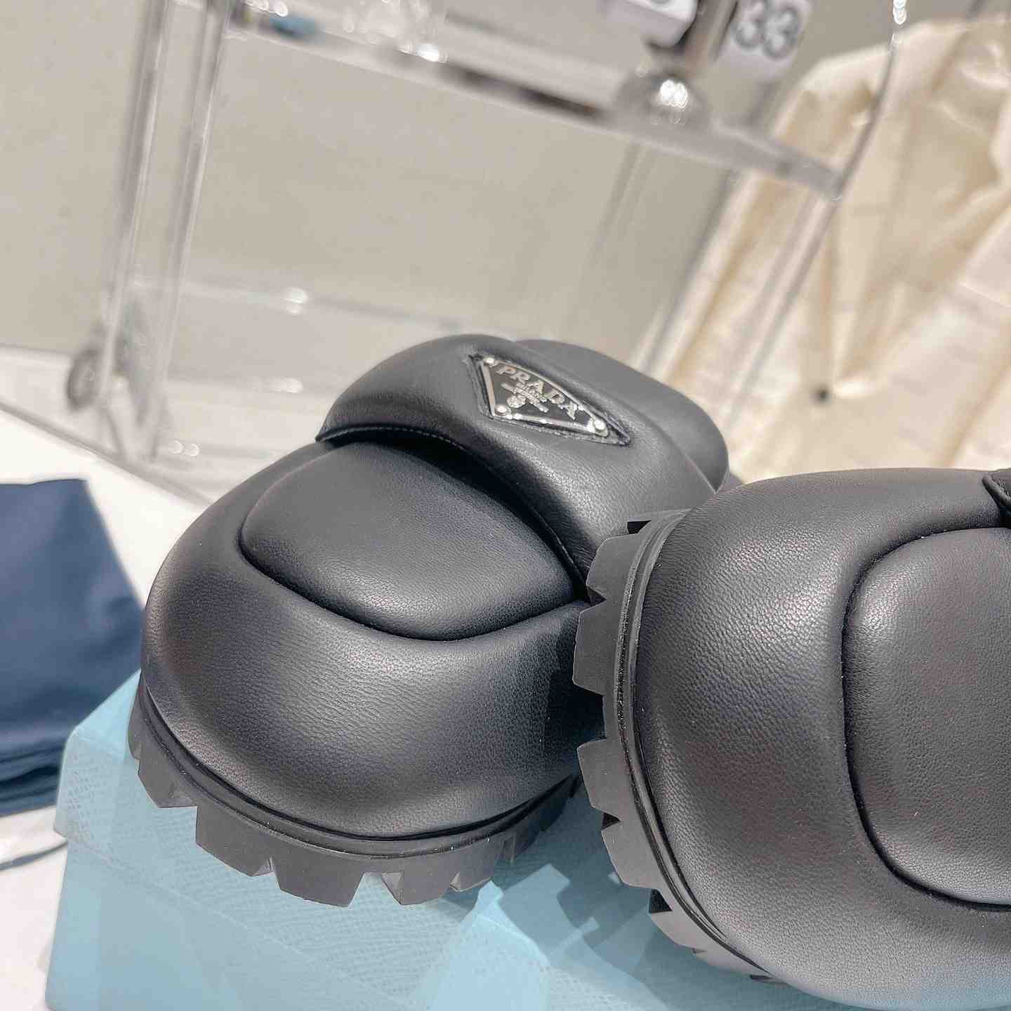 Prada Soft Padded Nappa Leather Sabots - PerfectKickZ