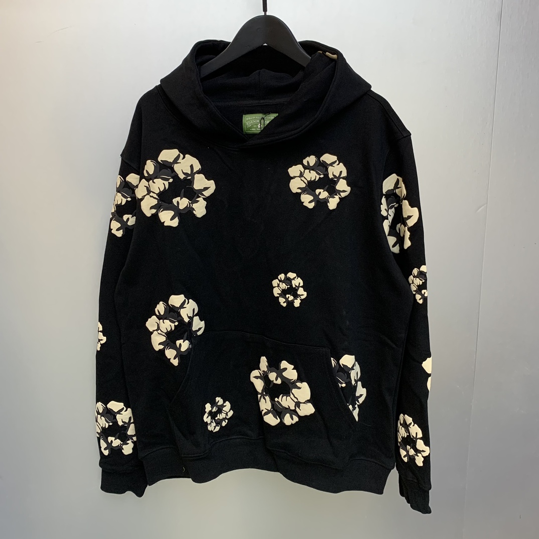 Denim Tears Cactus Tears Wreath Hoodie Black - PerfectKickZ