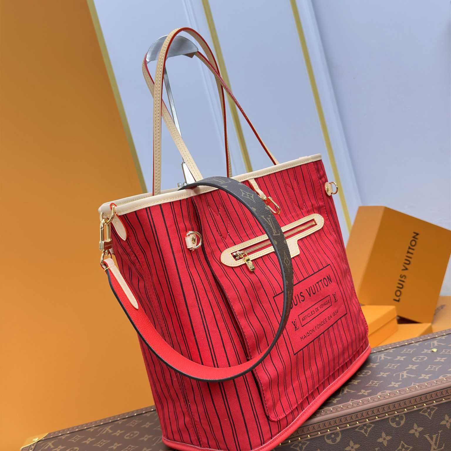 Louis Vuitton Neverfull Bandoulière Inside Out MM   M12096 - PerfectKickZ