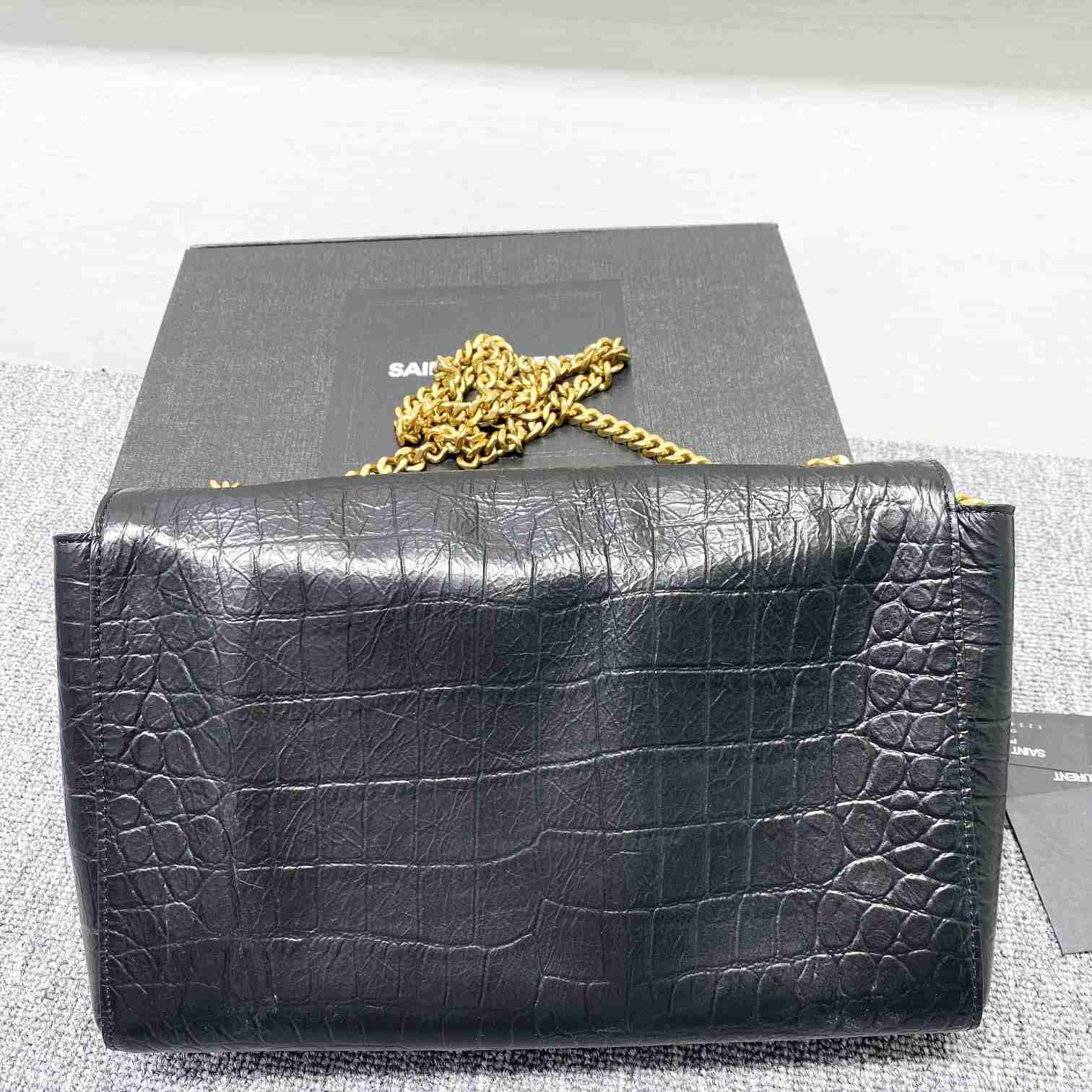 Saint Laurent Reversible Kate Medium In Crocodile-Embossed Leather - PerfectKickZ