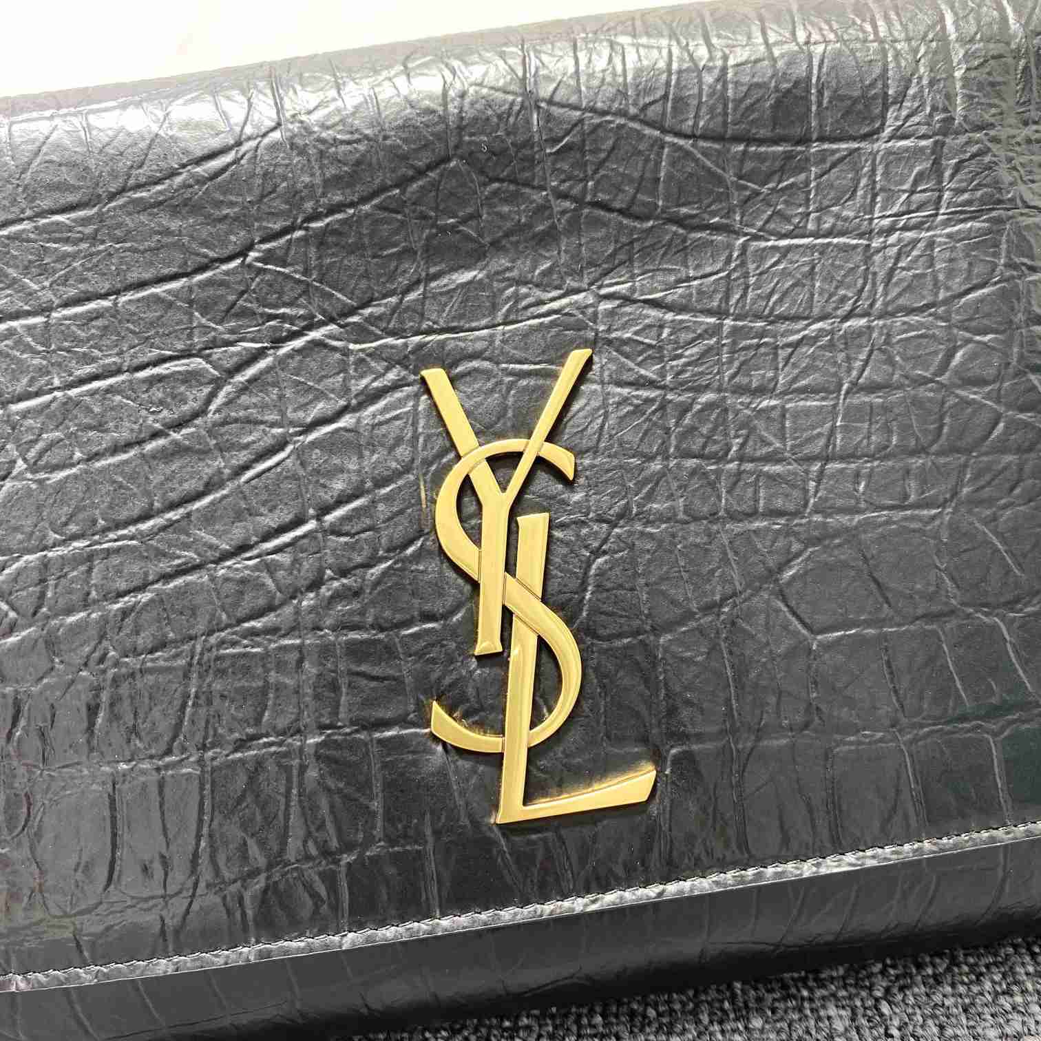 Saint Laurent Reversible Kate Medium In Crocodile-Embossed Leather - PerfectKickZ