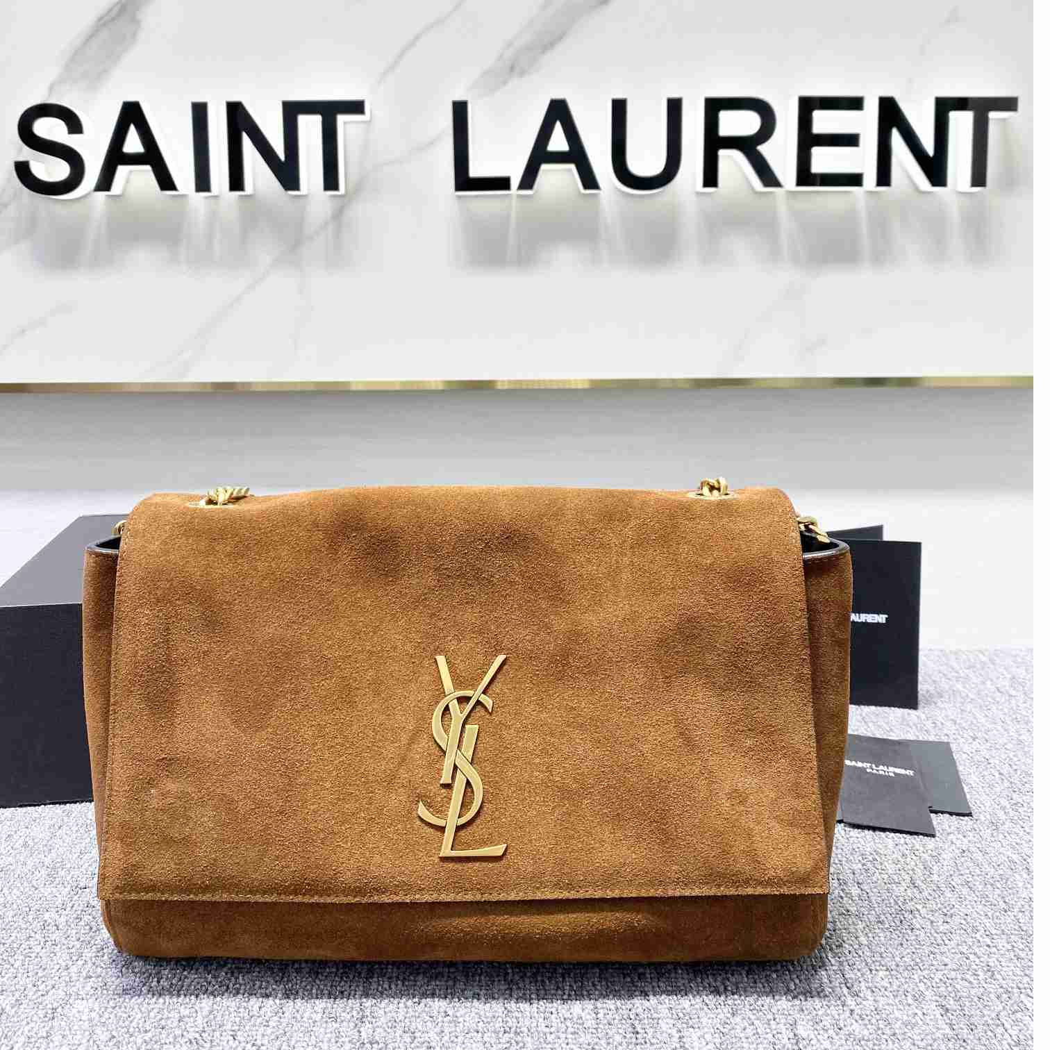 Saint Laurent Reversible Kate Medium In Crocodile-Embossed Leather - PerfectKickZ