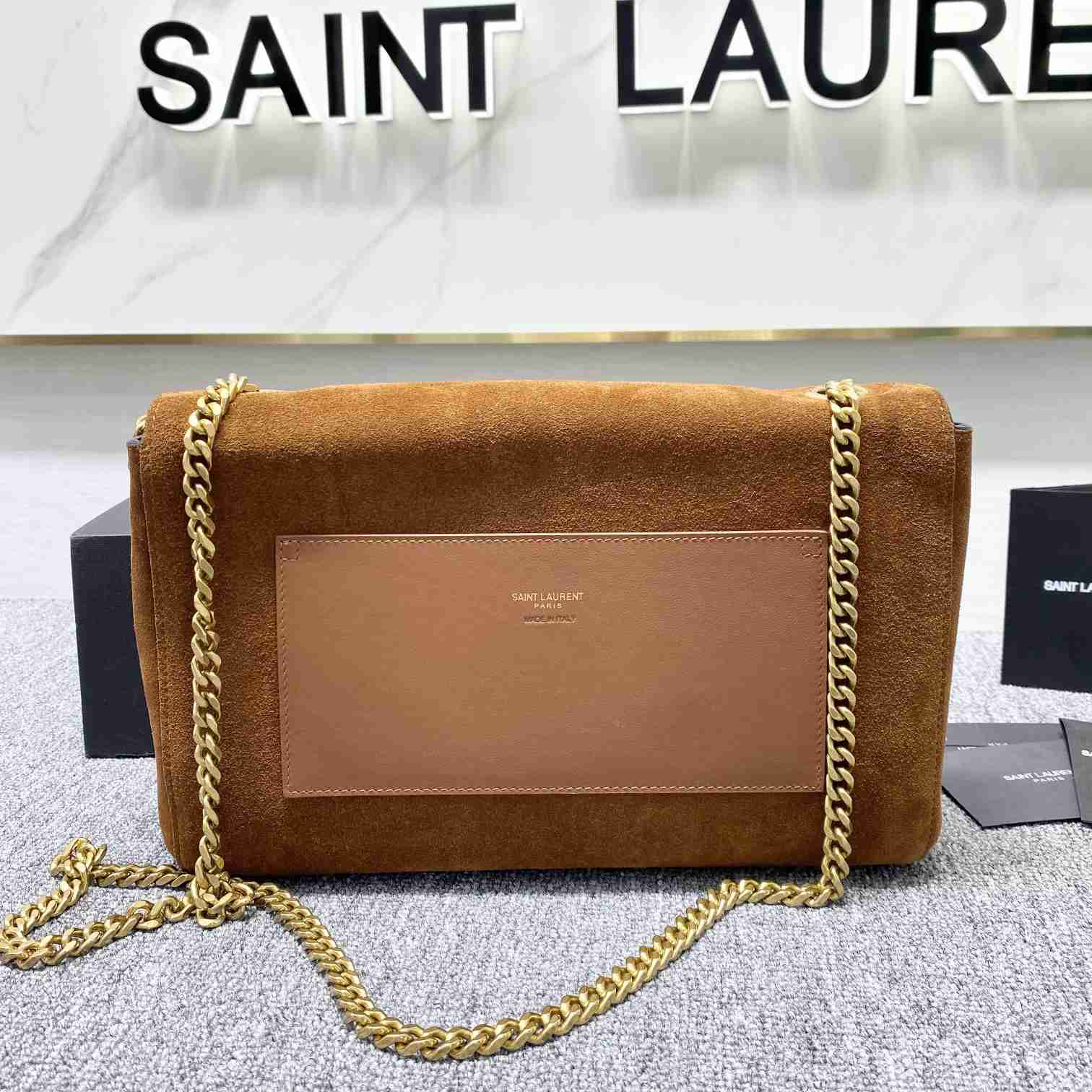 Saint Laurent Reversible Kate Medium In Crocodile-Embossed Leather - PerfectKickZ