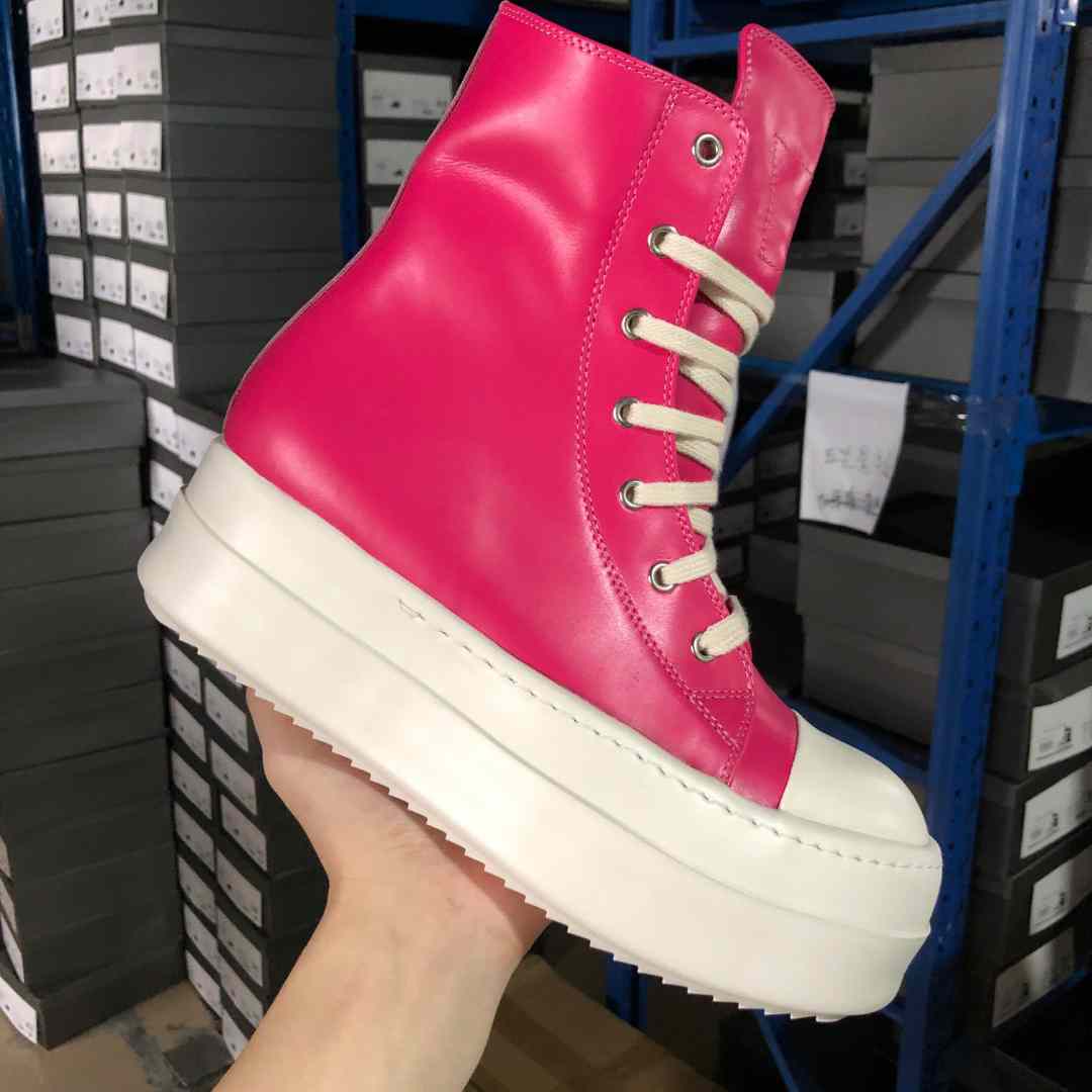 Rick Owens Leather High top Sneaker - PerfectKickZ