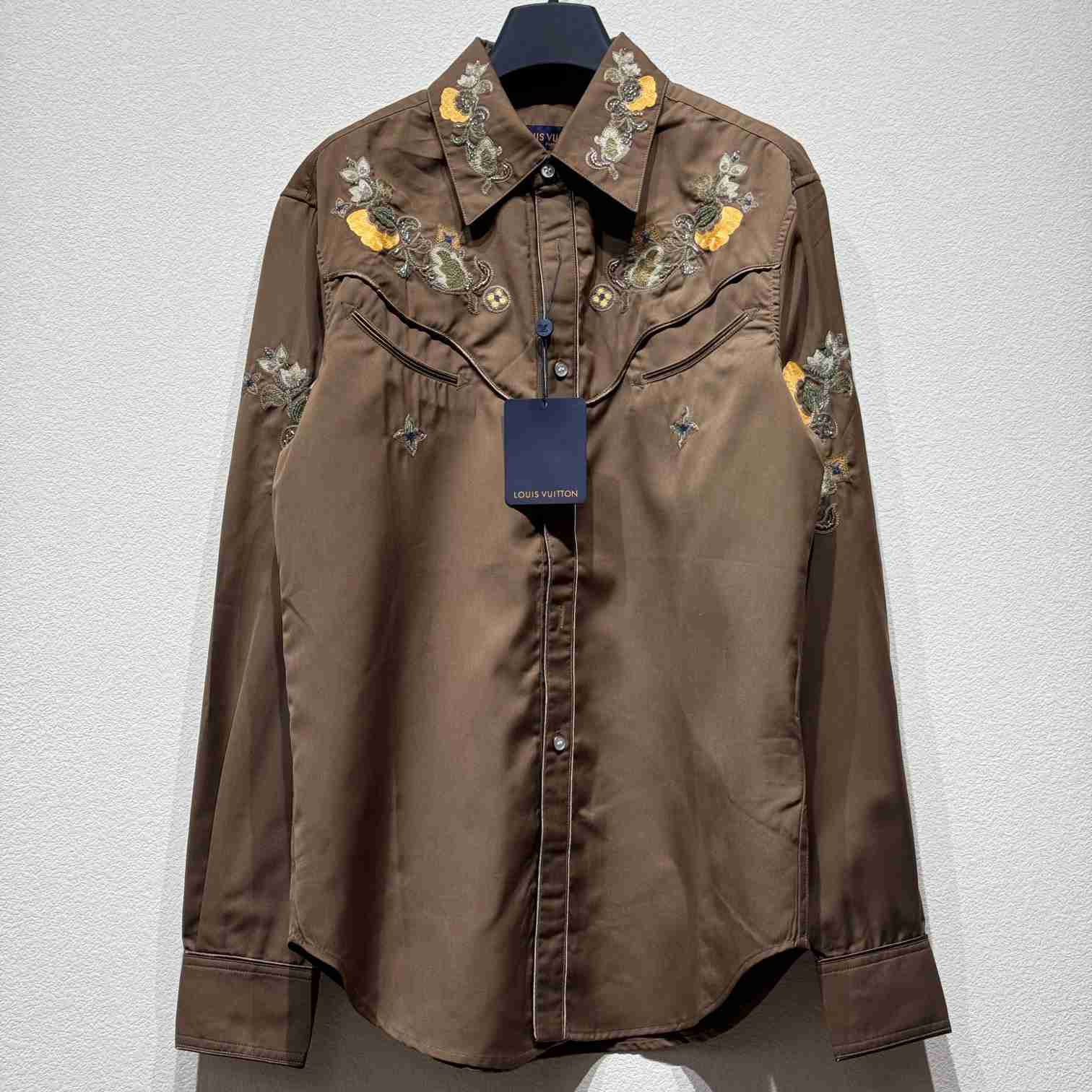 Louis Vuitton Embroidered Long-Sleeved Wool Shirt   - PerfectKickZ