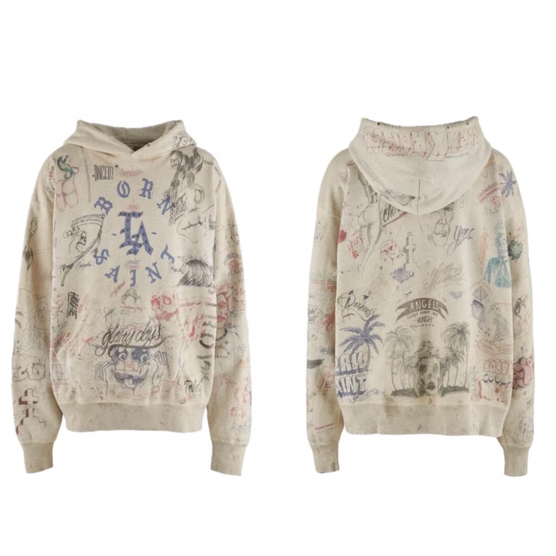 Saint Michael x Born & Raised Hoodie - PerfectKickZ