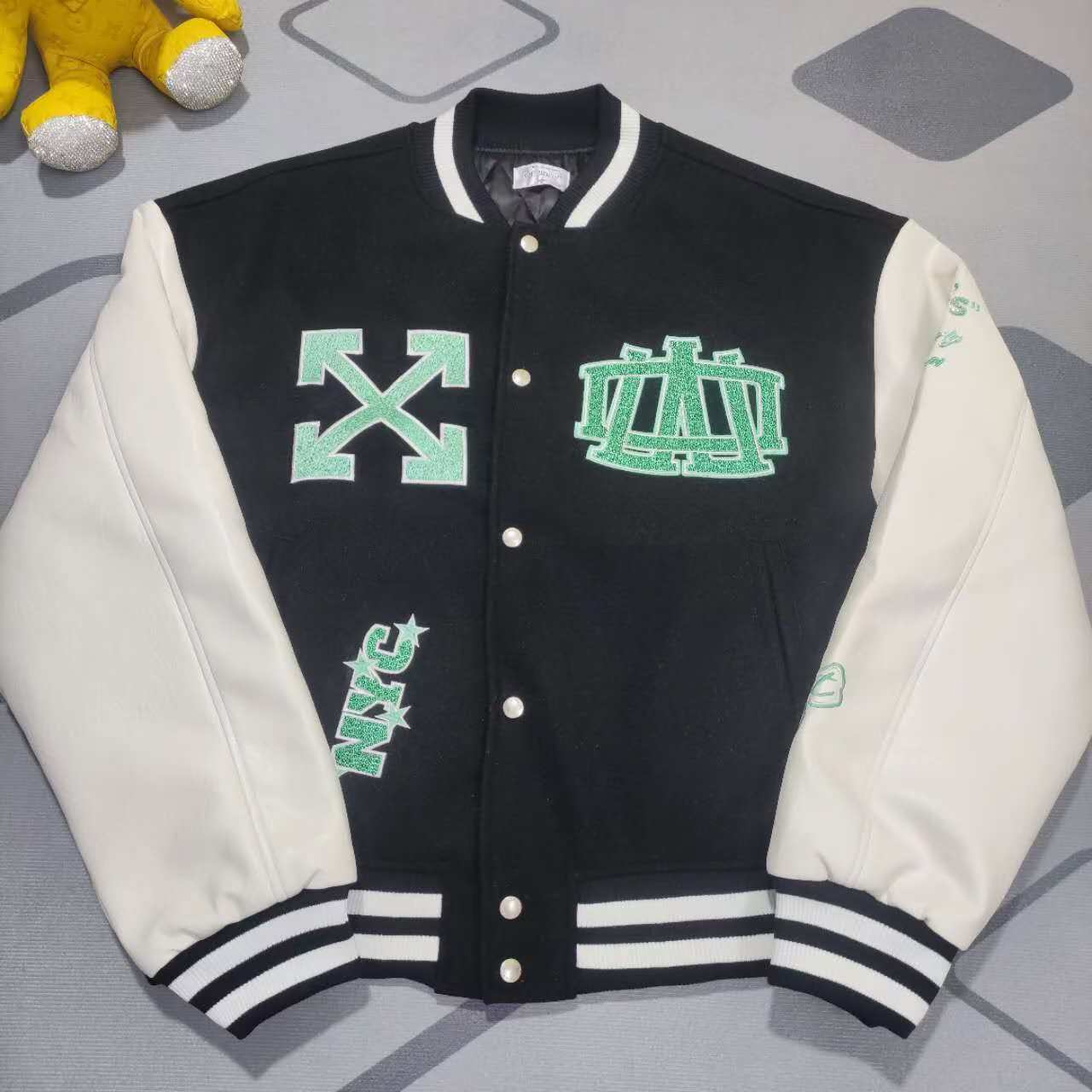 Off-White New York Liberty Varsity Jacket - PerfectKickZ