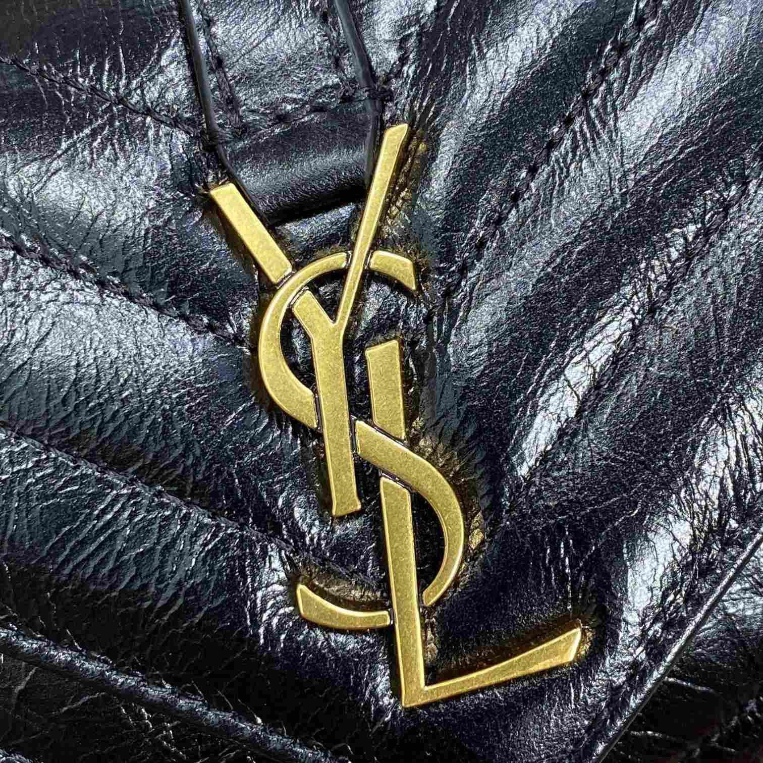 Saint Laurent College Mini Chain Bag In Shiny Crackled Leather - PerfectKickZ