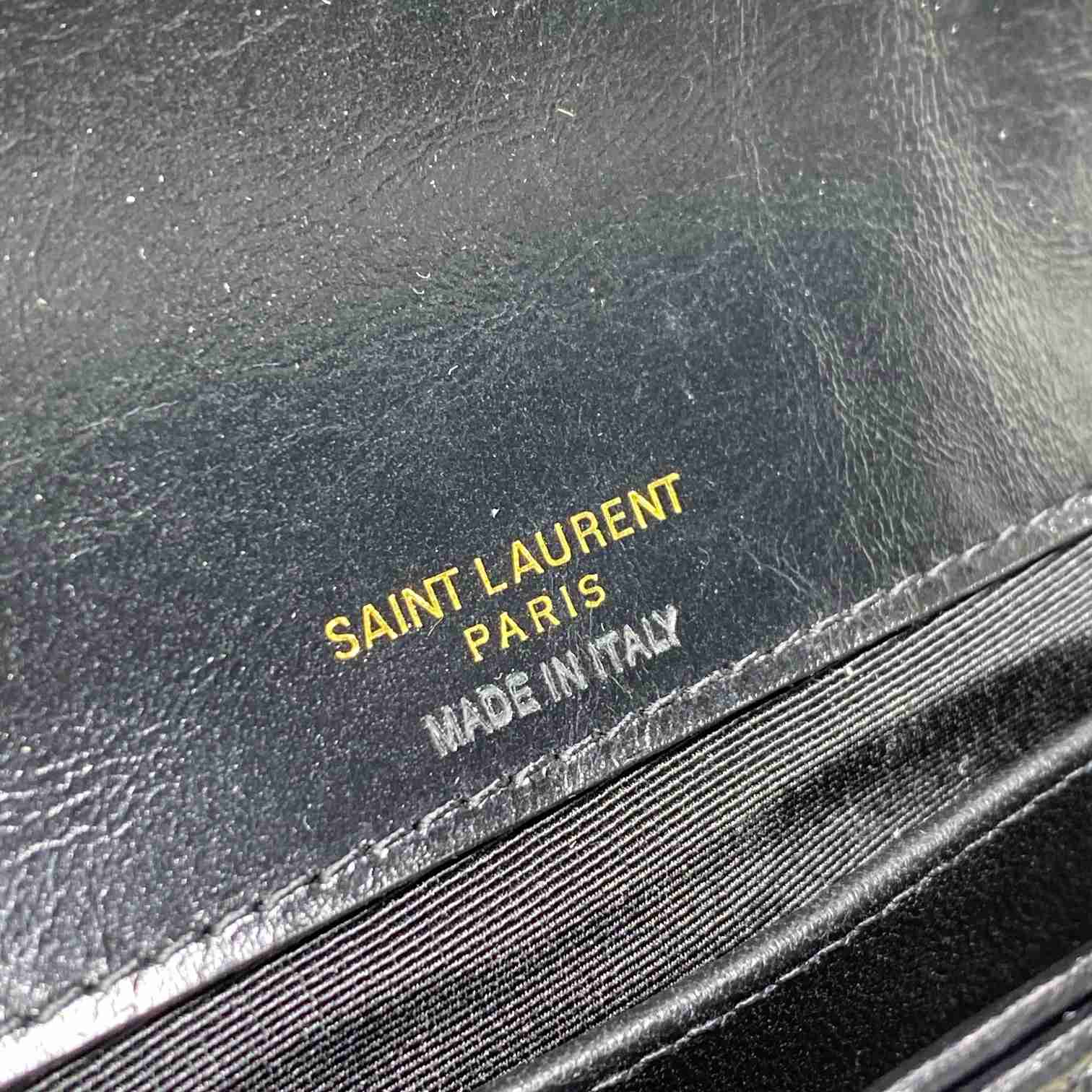 Saint Laurent College Mini Chain Bag In Shiny Crackled Leather - PerfectKickZ