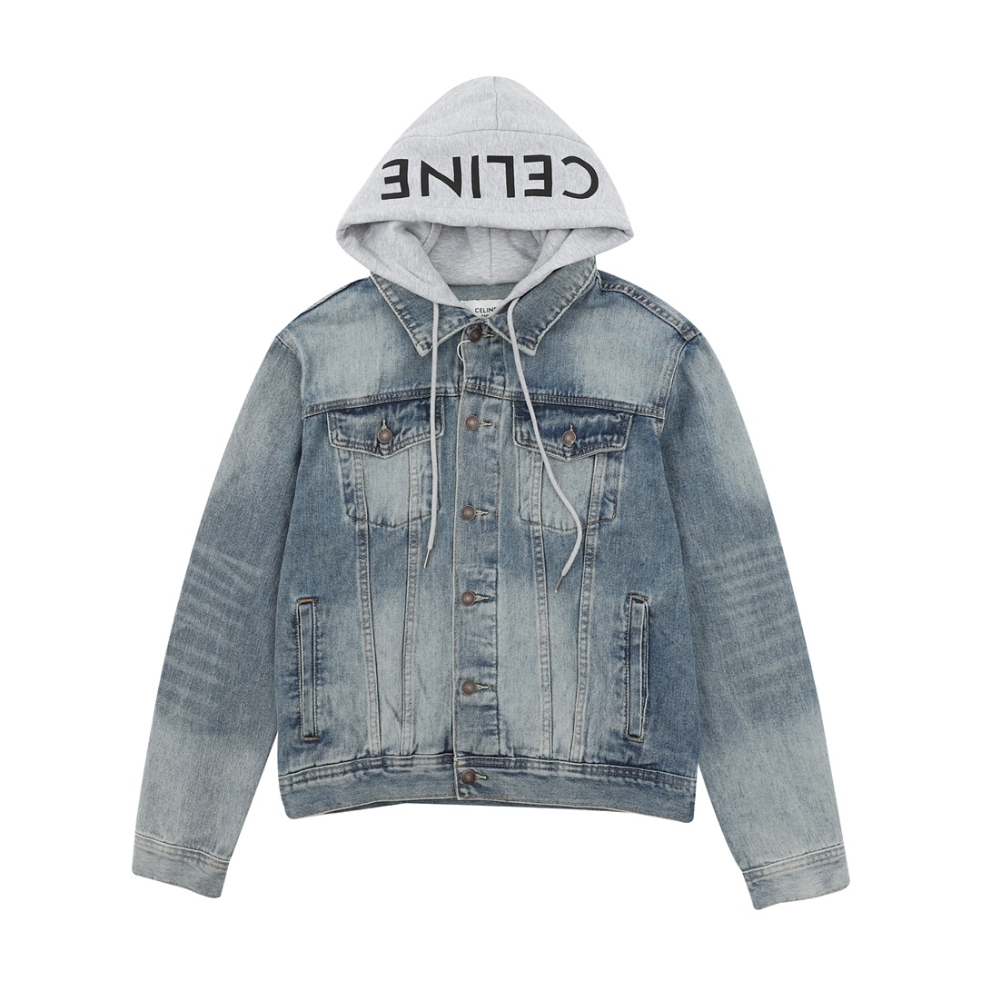 Celine Hooded Denim Jacket - PerfectKickZ