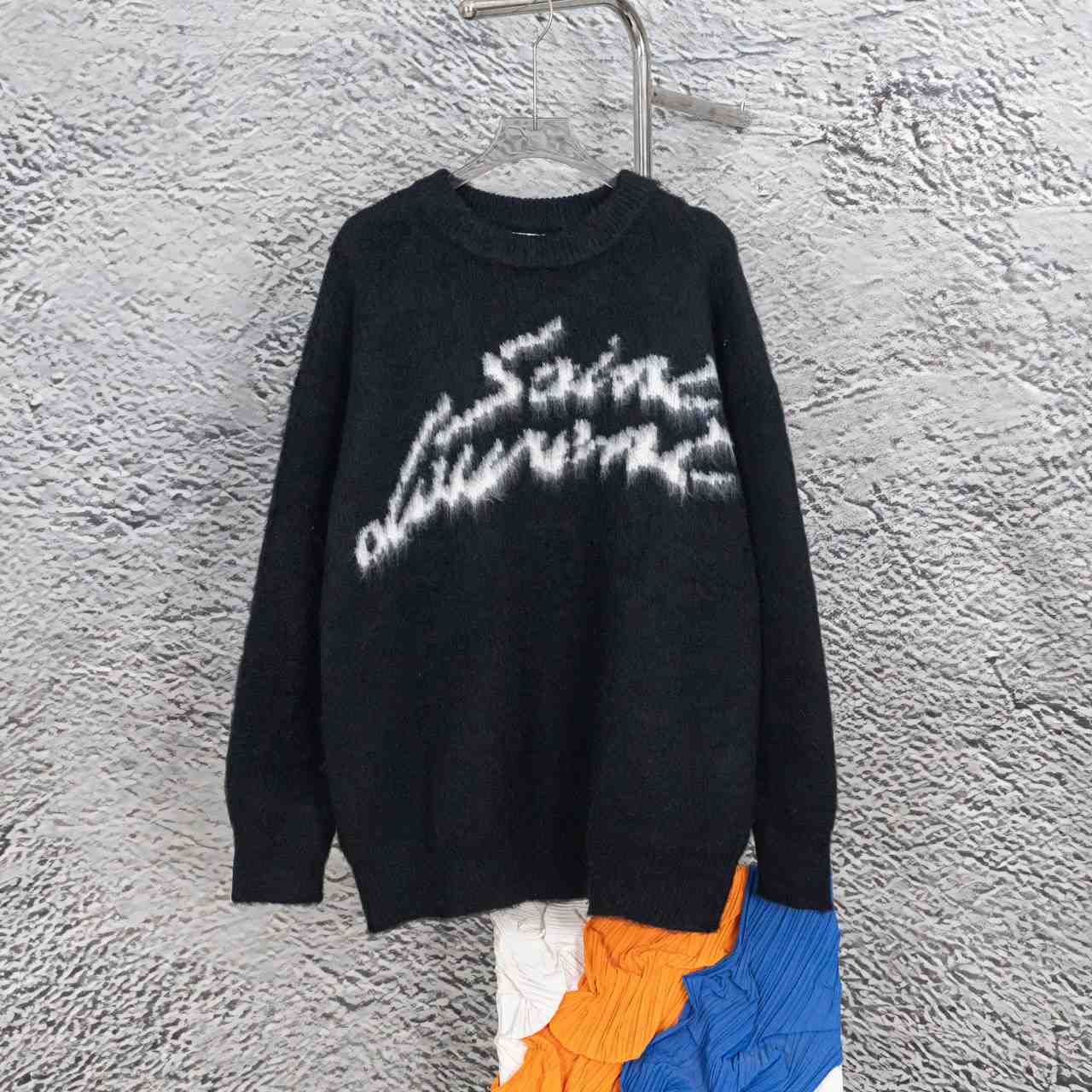 Saint Laurent Logo-Intarsia Mohair-Blend Sweater - PerfectKickZ