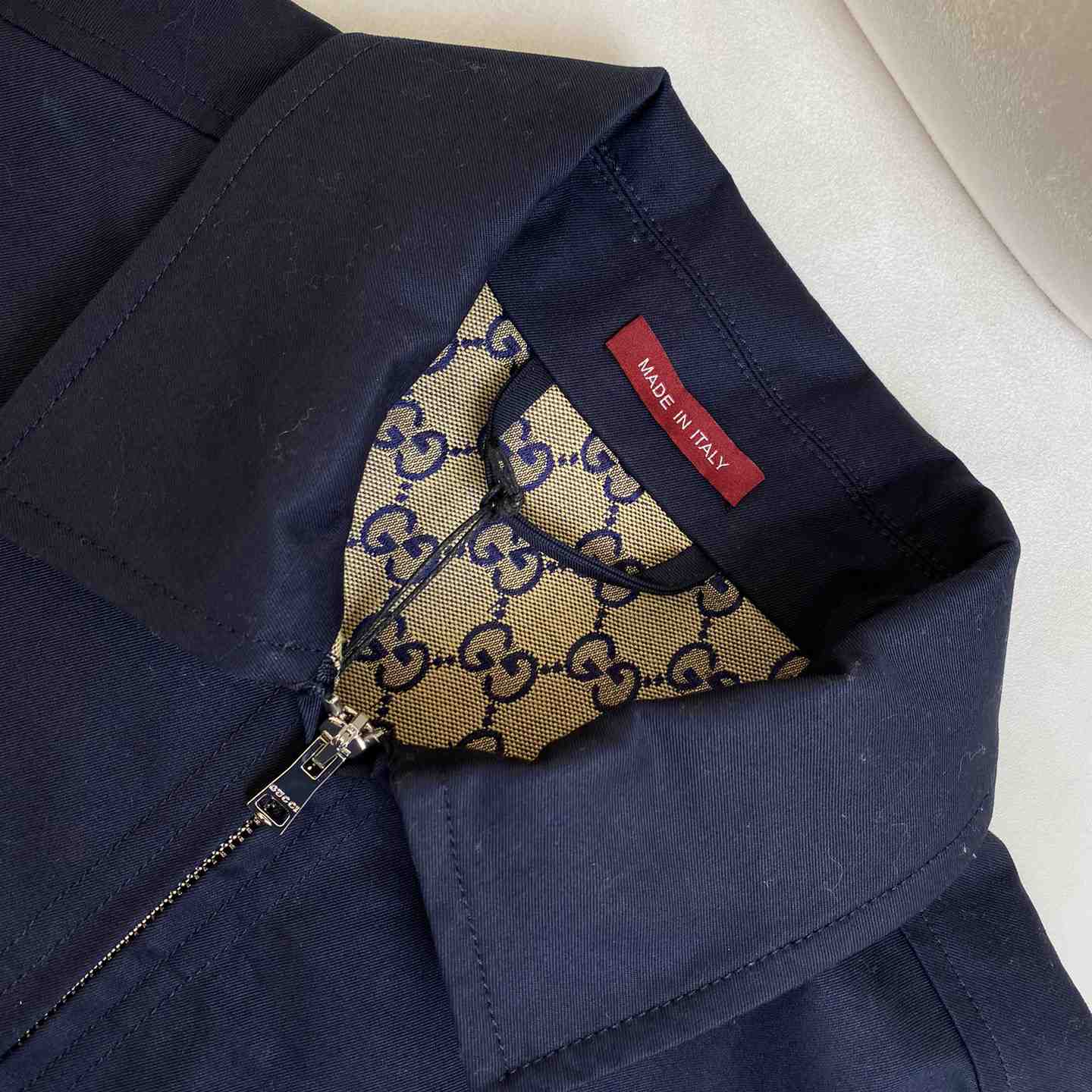 Gucci Cotton Twill Jacket With Web - PerfectKickZ