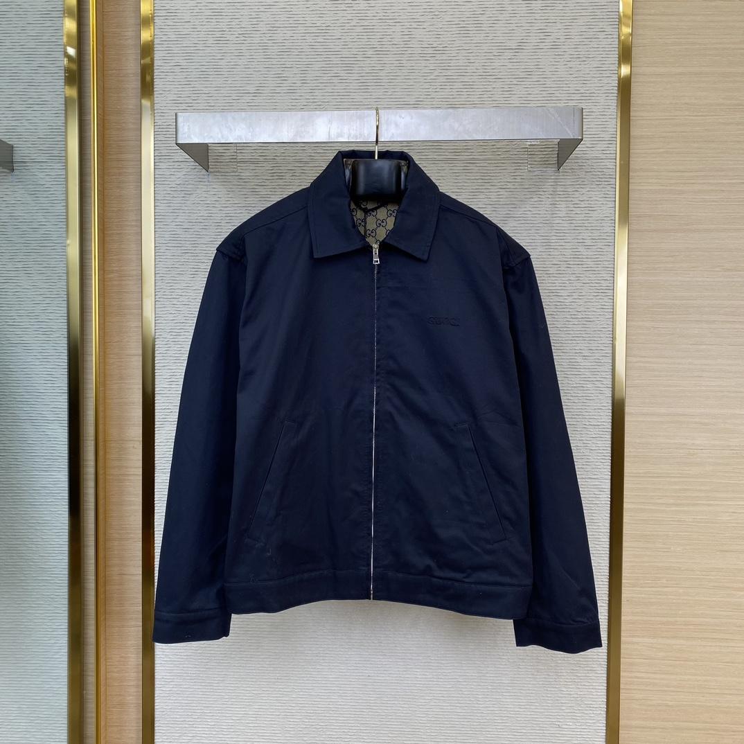 Gucci Cotton Twill Jacket With Web - PerfectKickZ