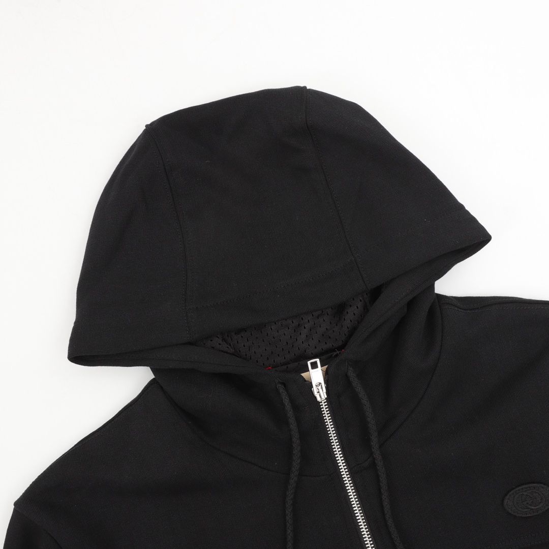 Gucci Cotton Jersey Hooded Jacket With Web - PerfectKickZ