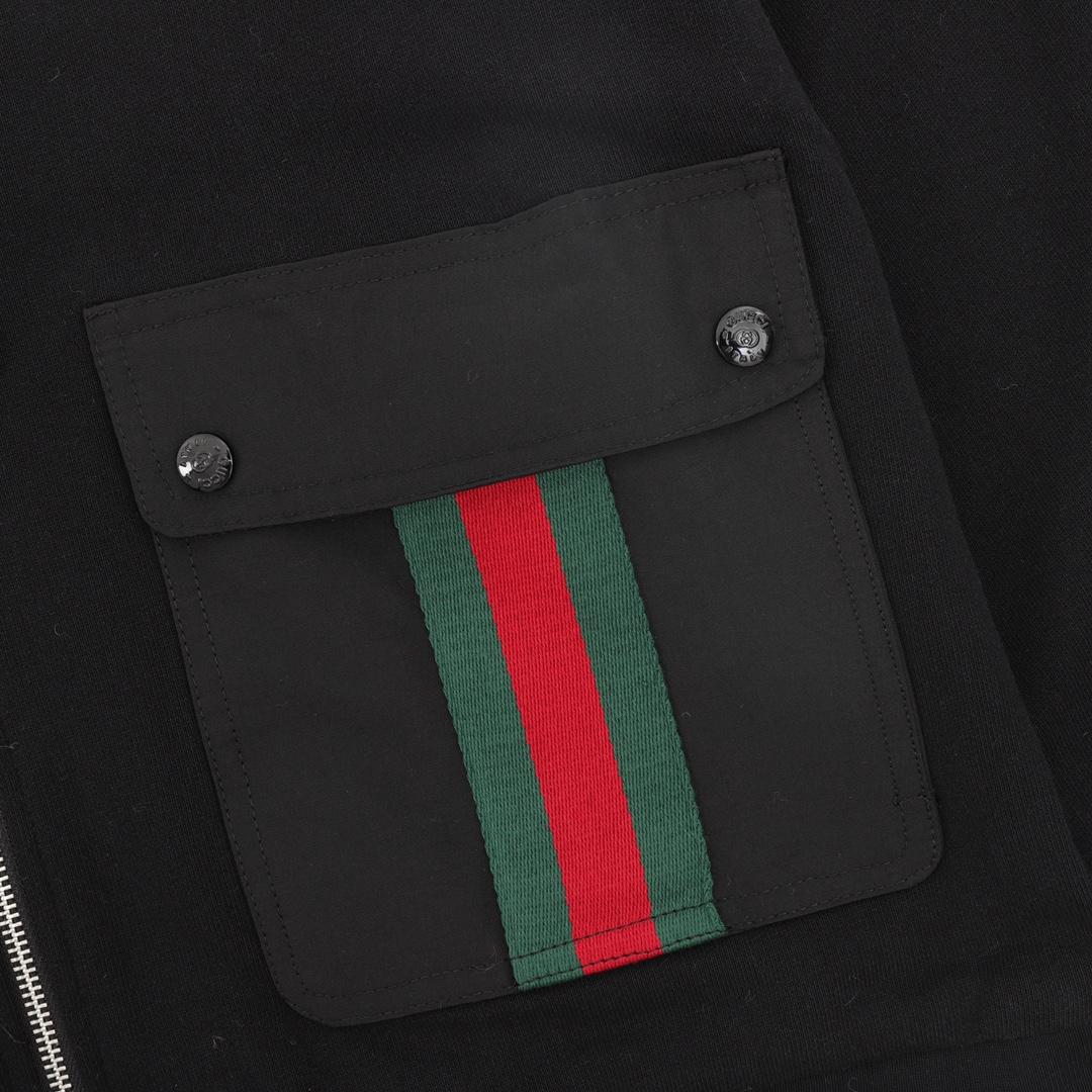 Gucci Cotton Jersey Hooded Jacket With Web - PerfectKickZ