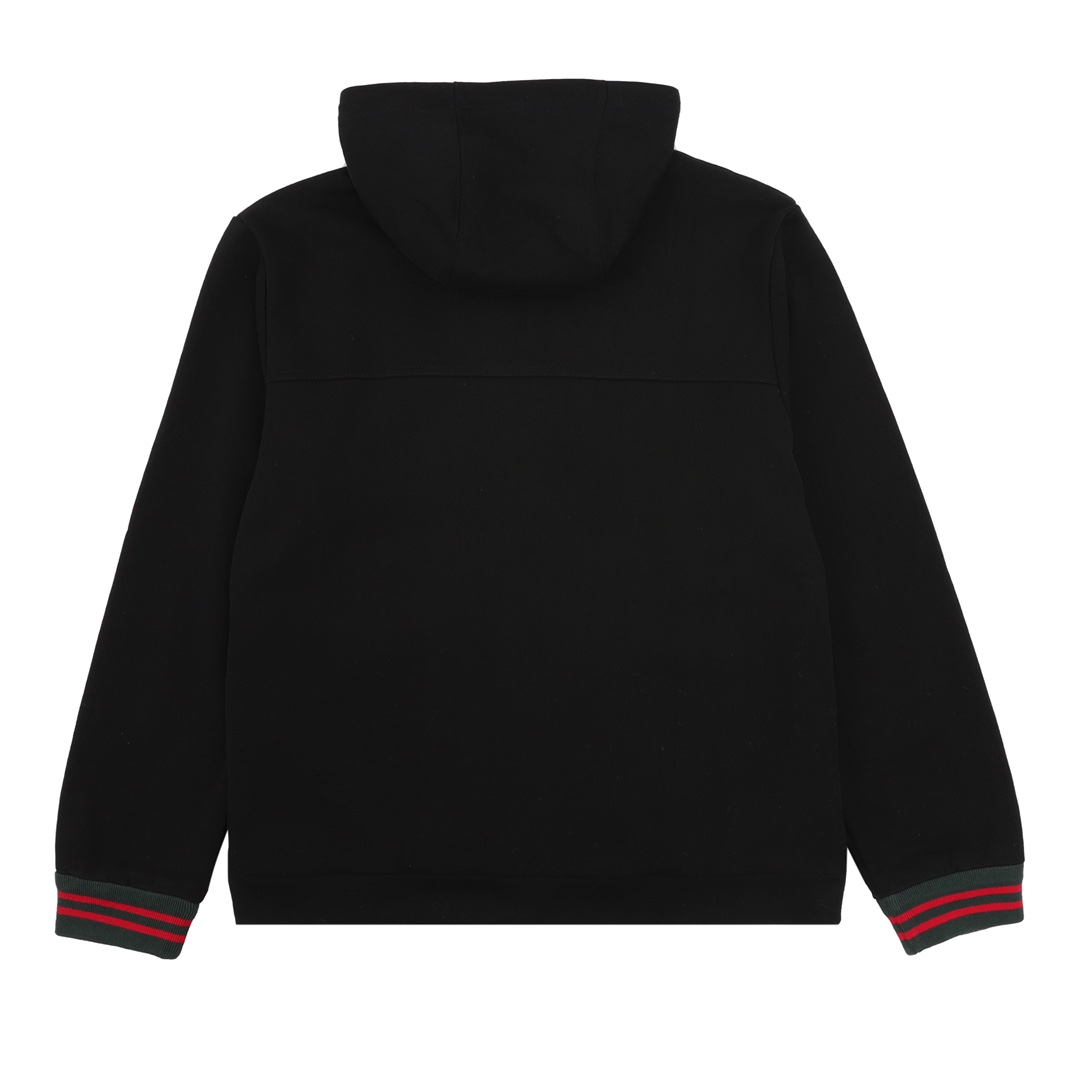 Gucci Cotton Jersey Hooded Jacket With Web - PerfectKickZ