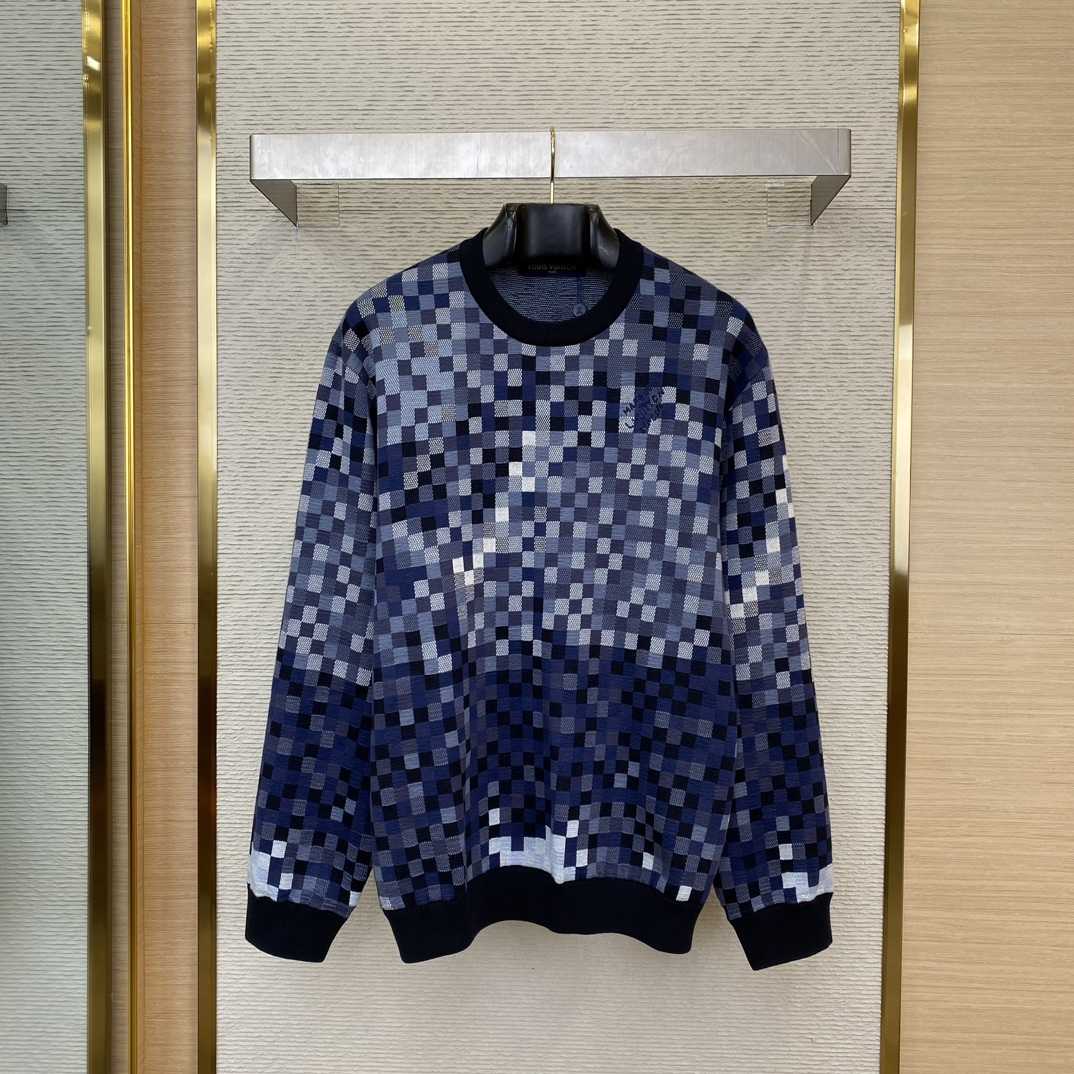 Louis Vuitton LV Vers Damoflage Jacquard Pullover   1AGHTQ - PerfectKickZ