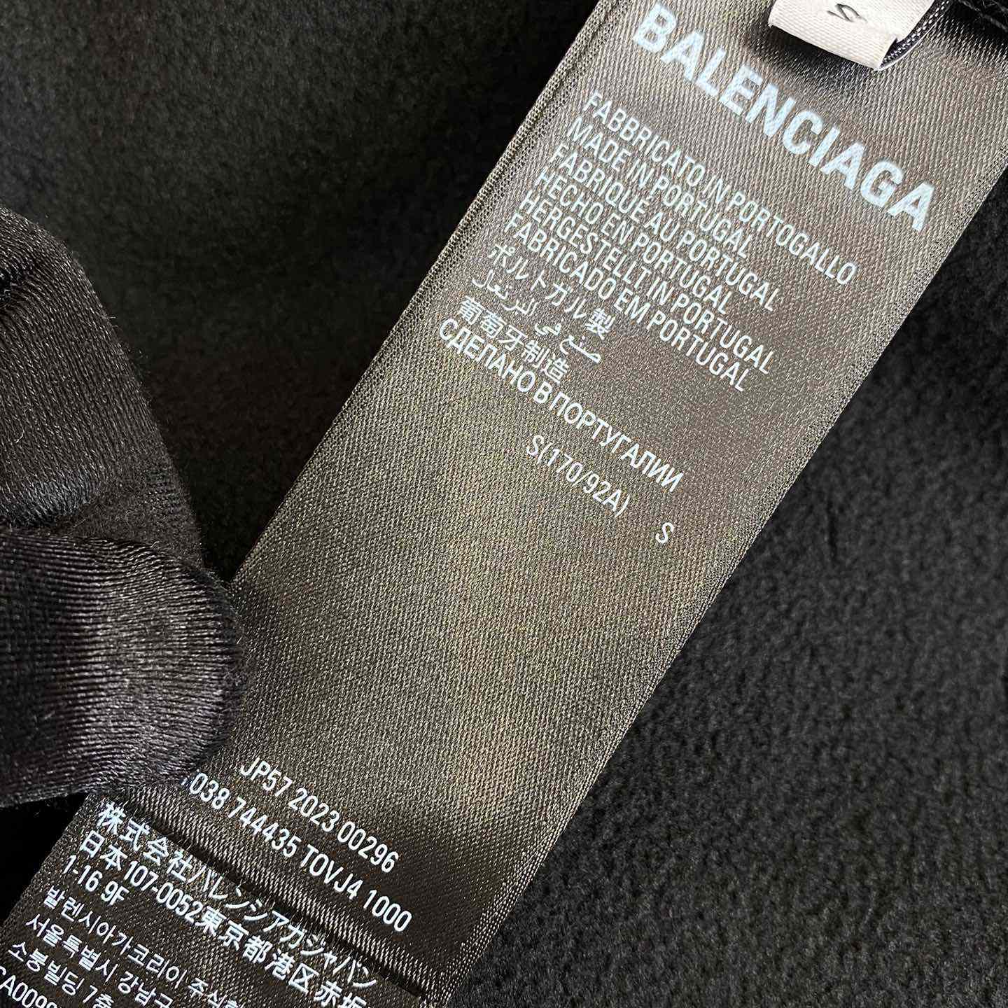 Balenciaga Paris Moon Crinkled Hoodie Large Fit In Black - PerfectKickZ