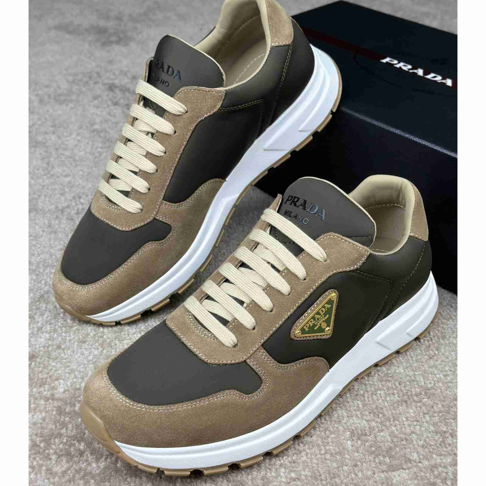 Prada Leather And Re-Nylon Sneakers - PerfectKickZ