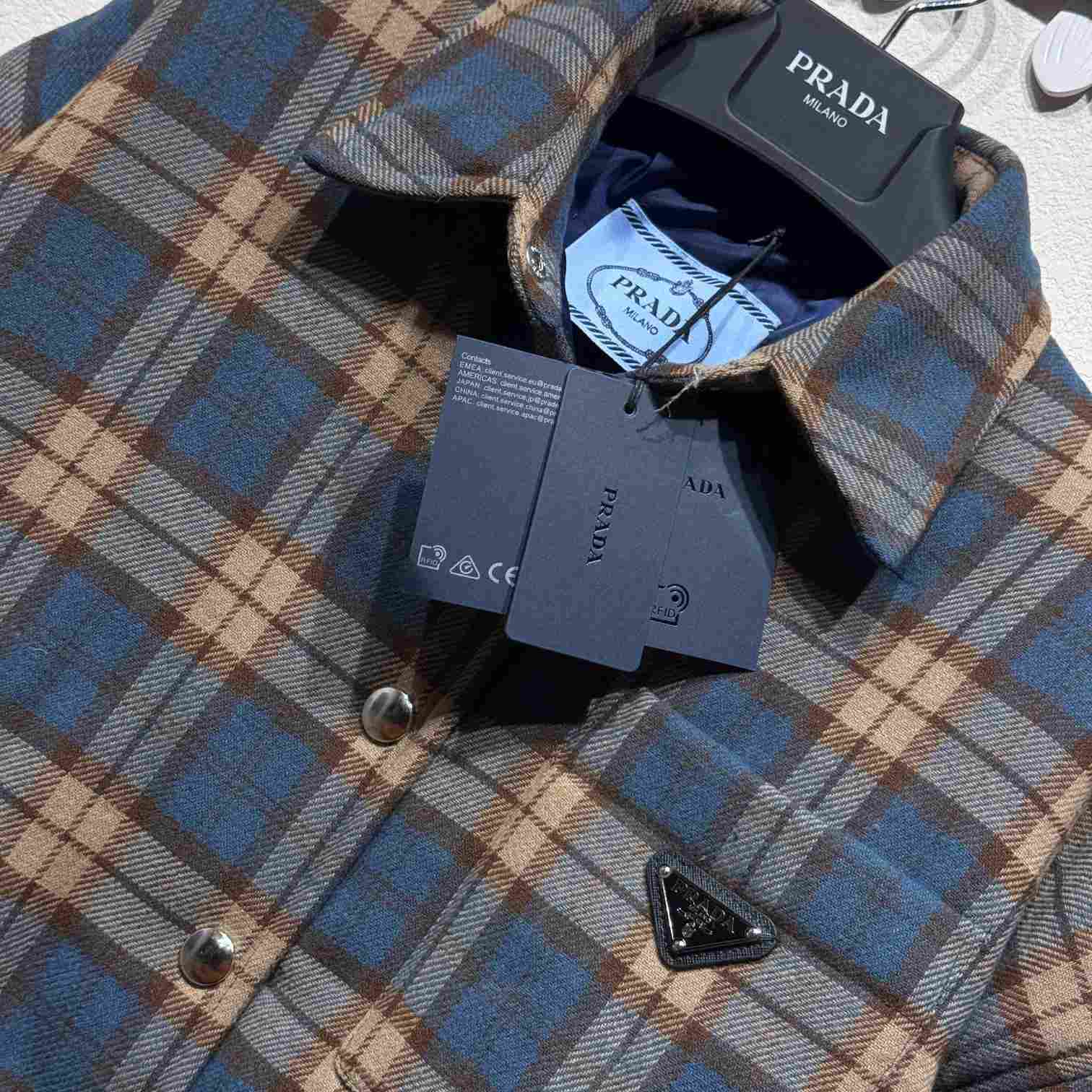 Prada Checked Wool Twill Lumberjack Jacket - PerfectKickZ