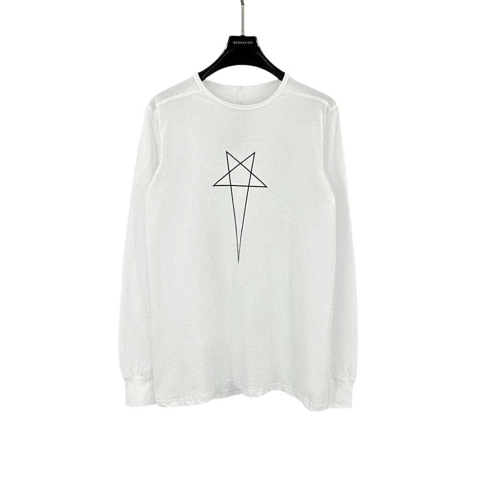Rick Owens Level Pentagram-print Organic Cotton T-shirt - PerfectKickZ