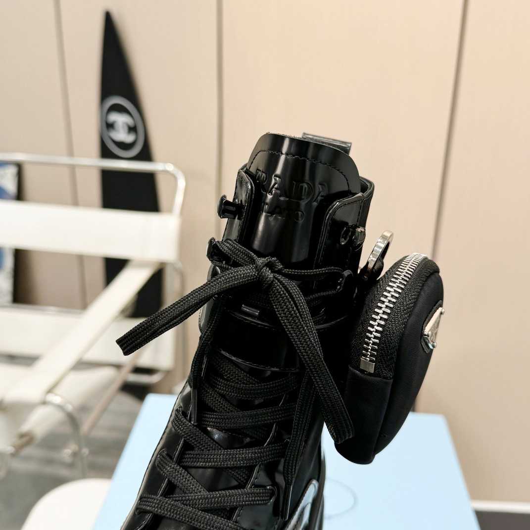 Prada Monolith Leather And Nylon Fabric Boots - PerfectKickZ
