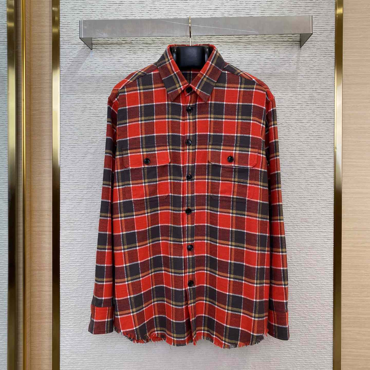 Celine Loose Shirt In Checked Cotton - PerfectKickZ