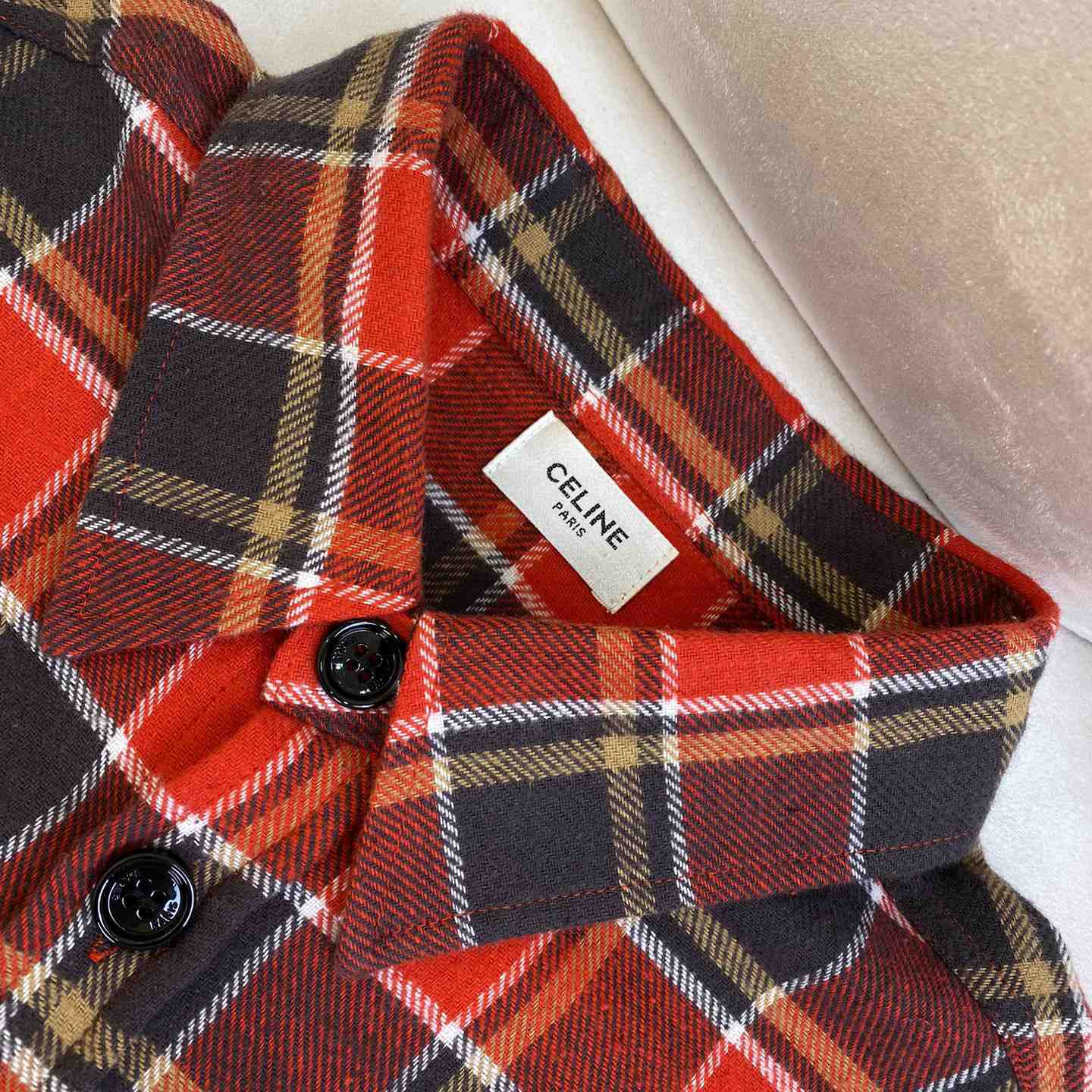 Celine Loose Shirt In Checked Cotton - 