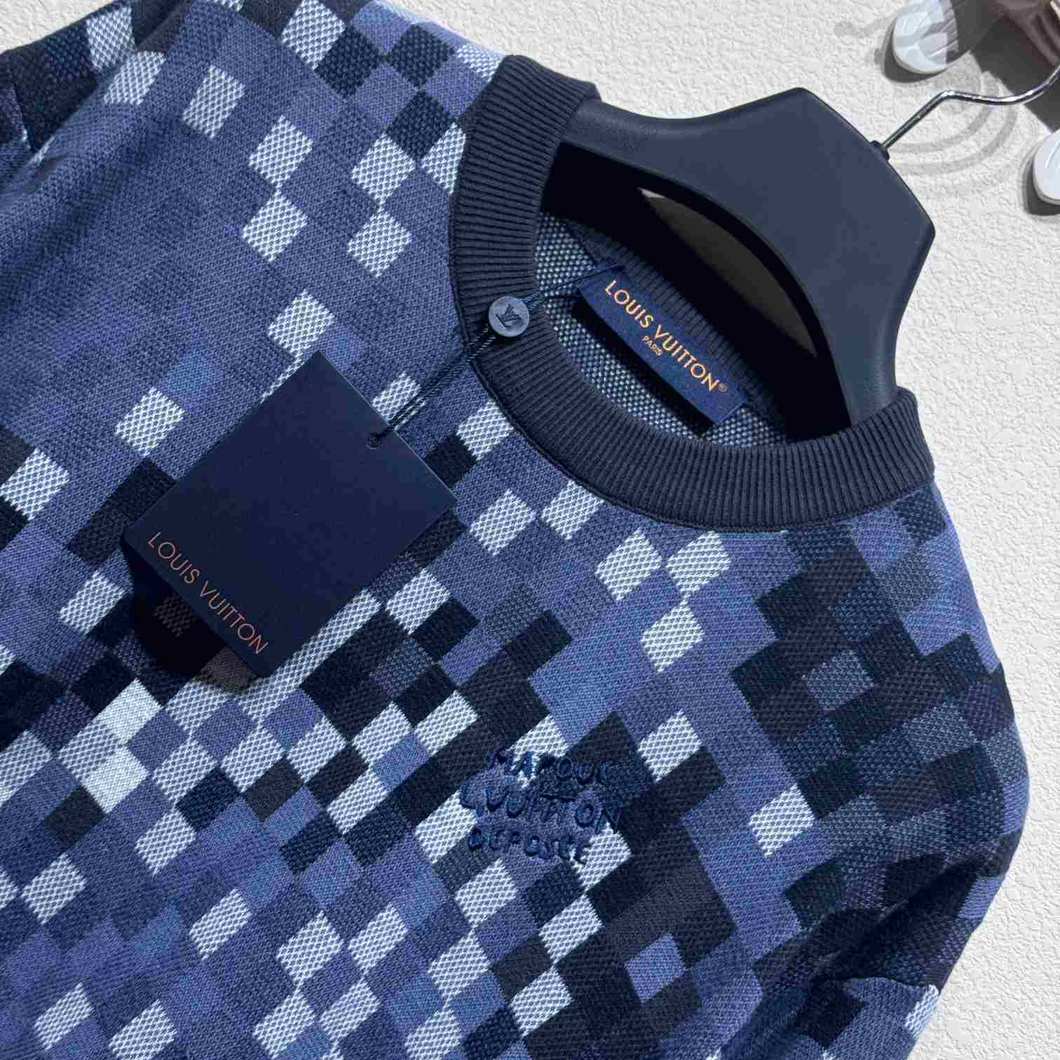 Louis Vuitton LV Vers Damoflage Jacquard Pullover   1AGHTQ - PerfectKickZ