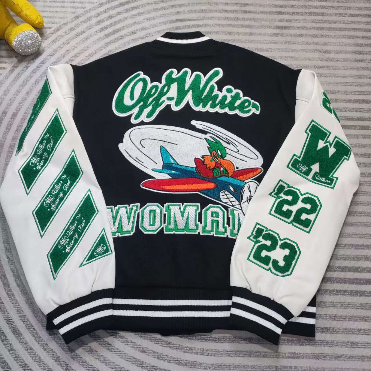 Off-White Embr Patches Embroidered Varsity Jacket - PerfectKickZ