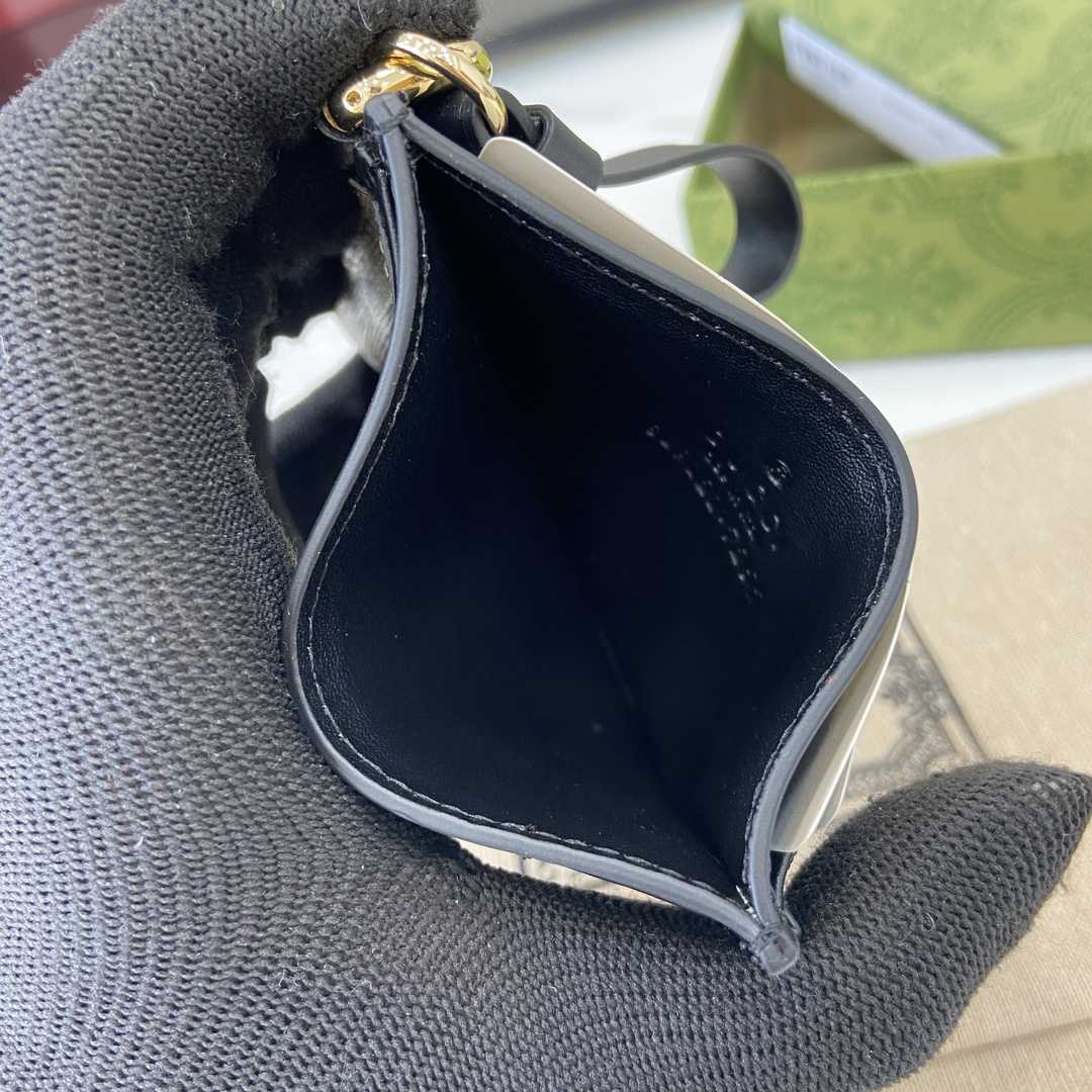 Gucci GG Emblem Card Case With Strap - PerfectKickZ