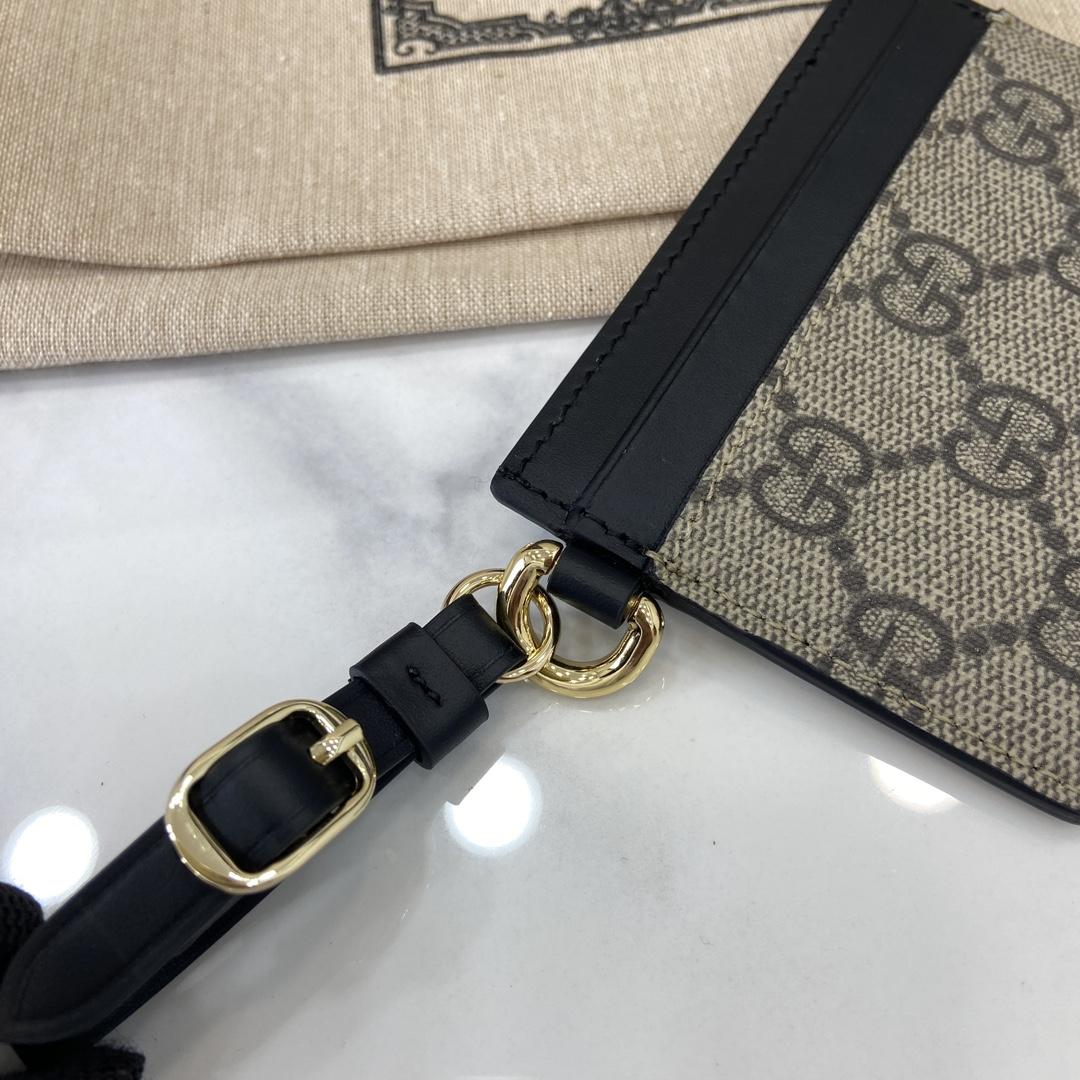 Gucci GG Emblem Card Case With Strap - PerfectKickZ