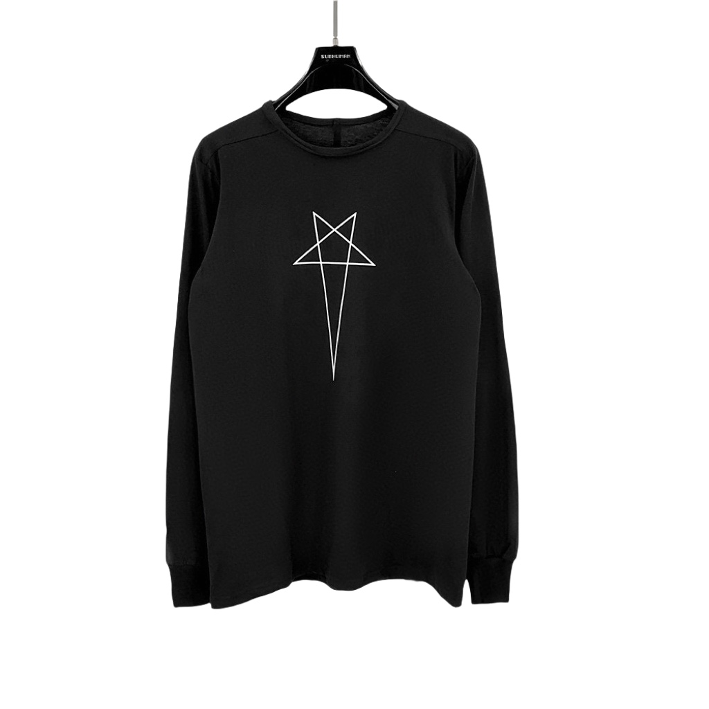 Rick Owens Level Pentagram-print Organic Cotton T-shirt - PerfectKickZ